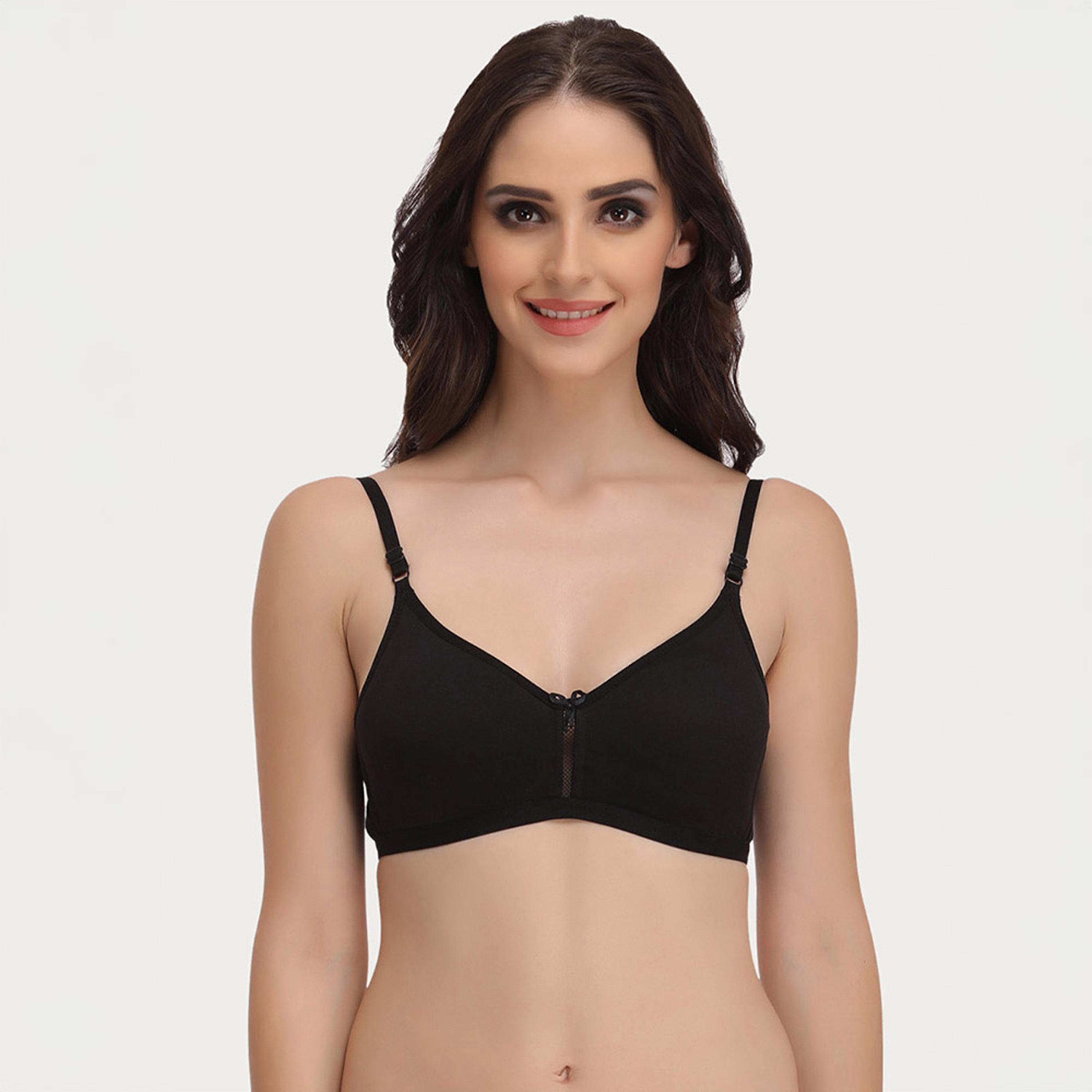 Clovia Pack of 2 Smoothie Non-Padded Non-Wired Full Coverage Women's Bra in Maroon | Blue - Cotton Rich-women-clothing-lingerie-bras-image-5