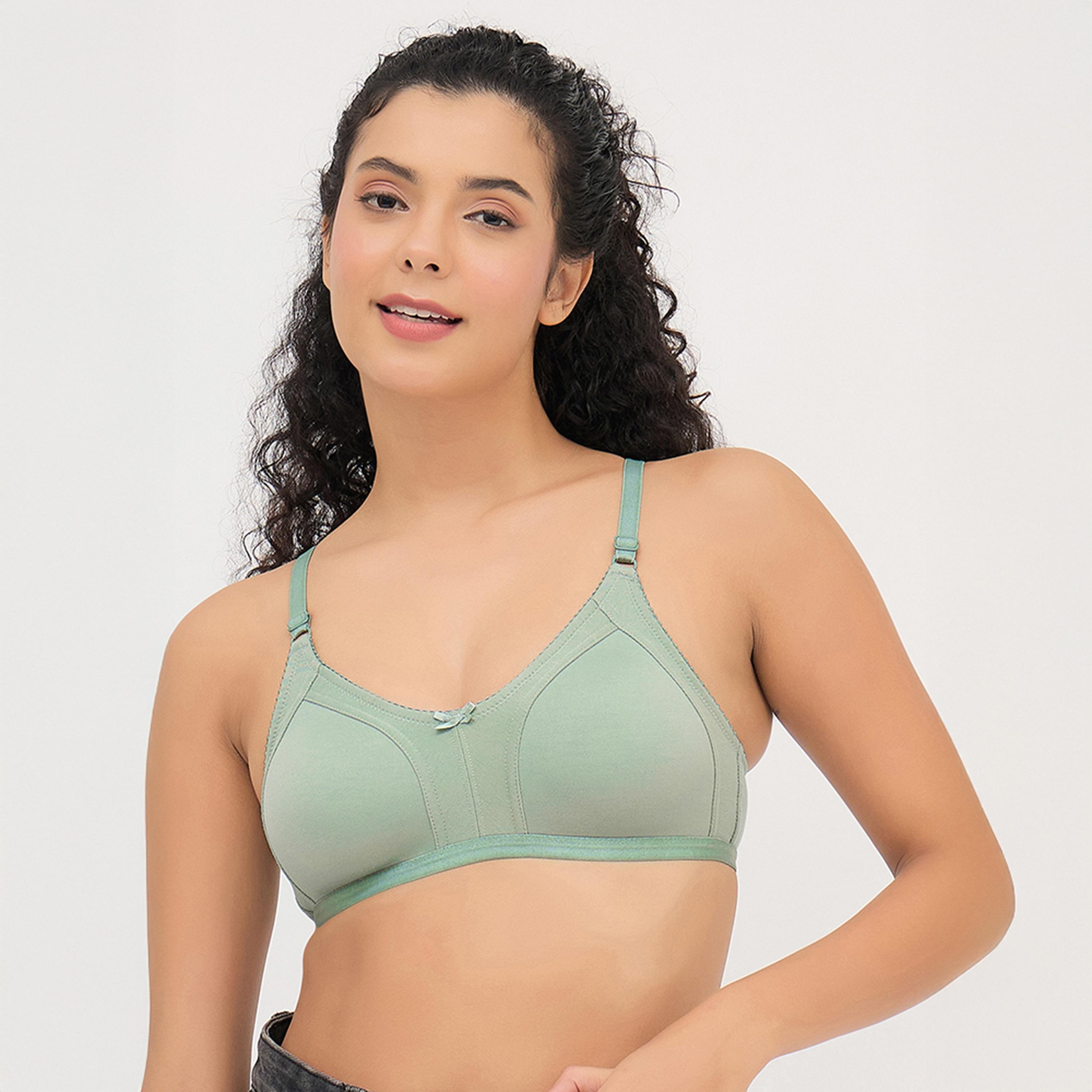 عبوة 2 حمالة صدر سبايسر كاب غير مبطنة، بدون سلك - أخضر فاتح | أسود من كلوفيا-women-clothing-lingerie-bras-image-3