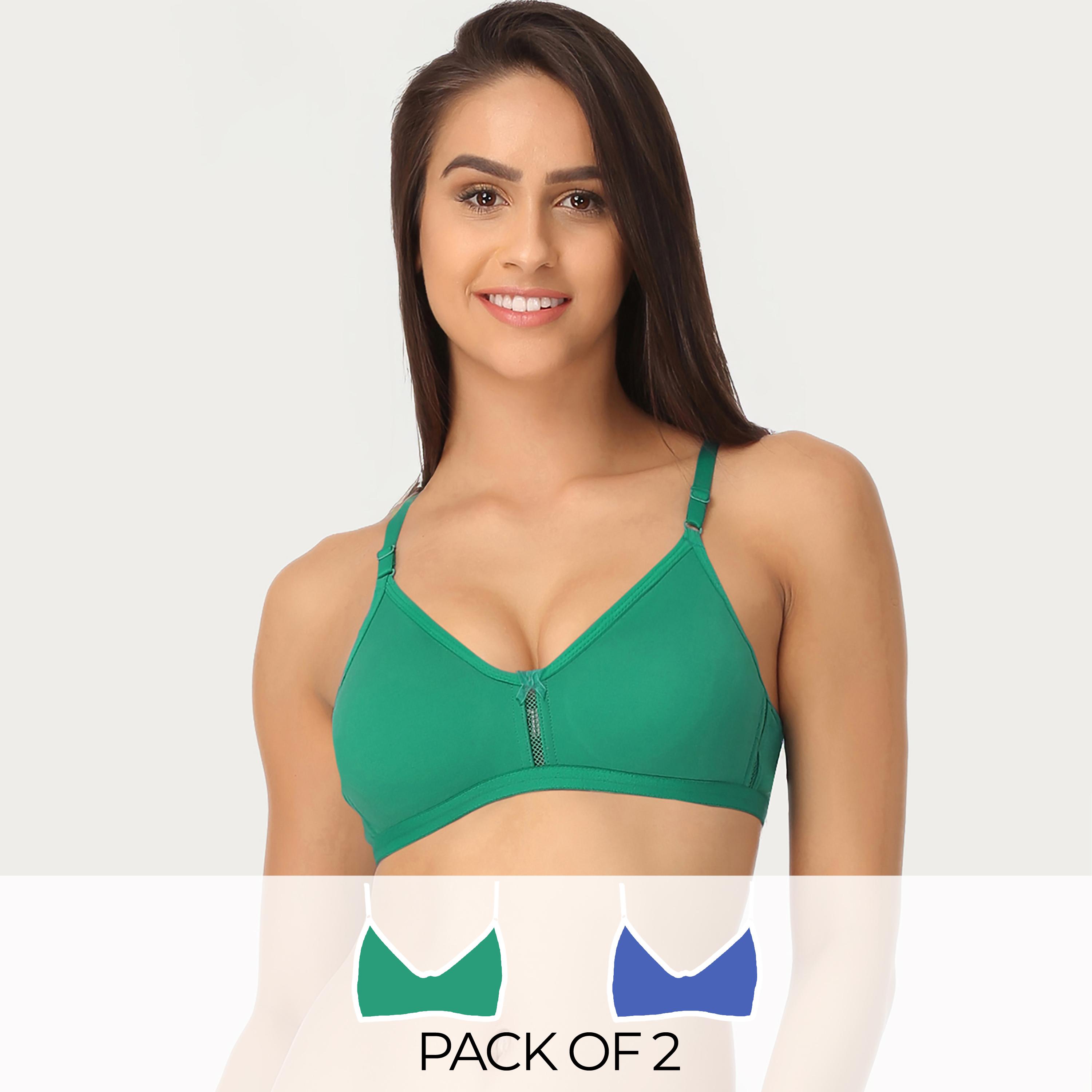 Clovia Pack of 2 Smoothie Non-Padded Non-Wired Full Coverage Women's Bra - Cotton Rich-women-clothing-lingerie-bras-image-1