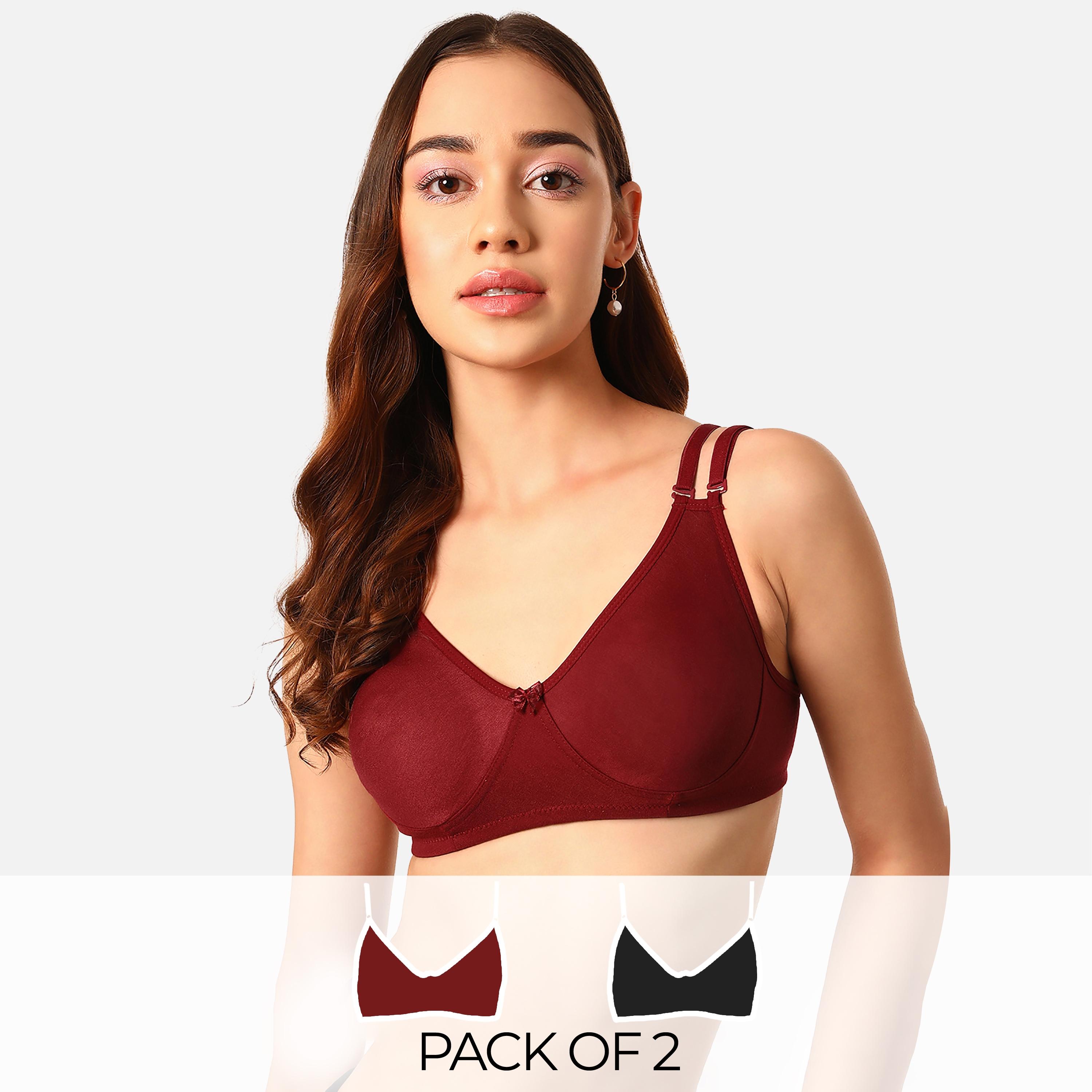 عبوة 2 حمالة صدر تي شيرت غير مبطنة، بدون سلك، بتغطية كاملة من كلوفيا-women-clothing-lingerie-bras-image-1