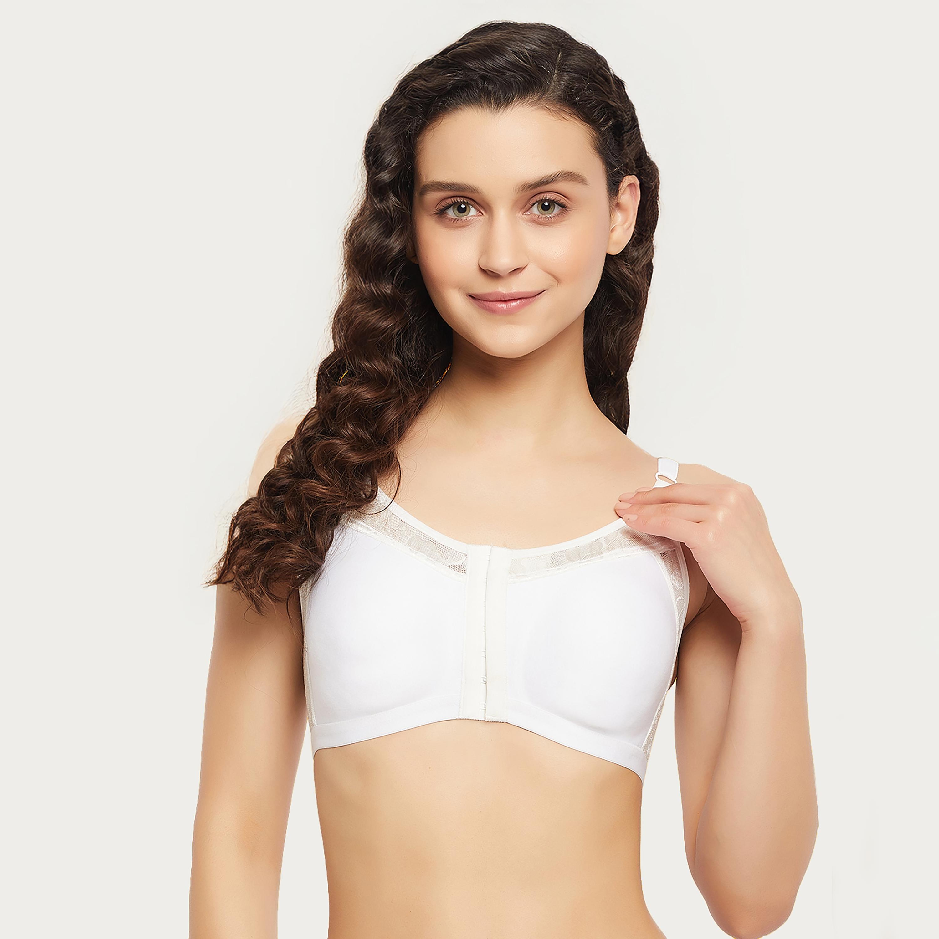 Clovia Pack of 2 Non-Padded Non-Wired Spacer Cup Easy-On Front Open Full Women's Figure Bra - Cotton Rich-women-clothing-lingerie-bras-image-6