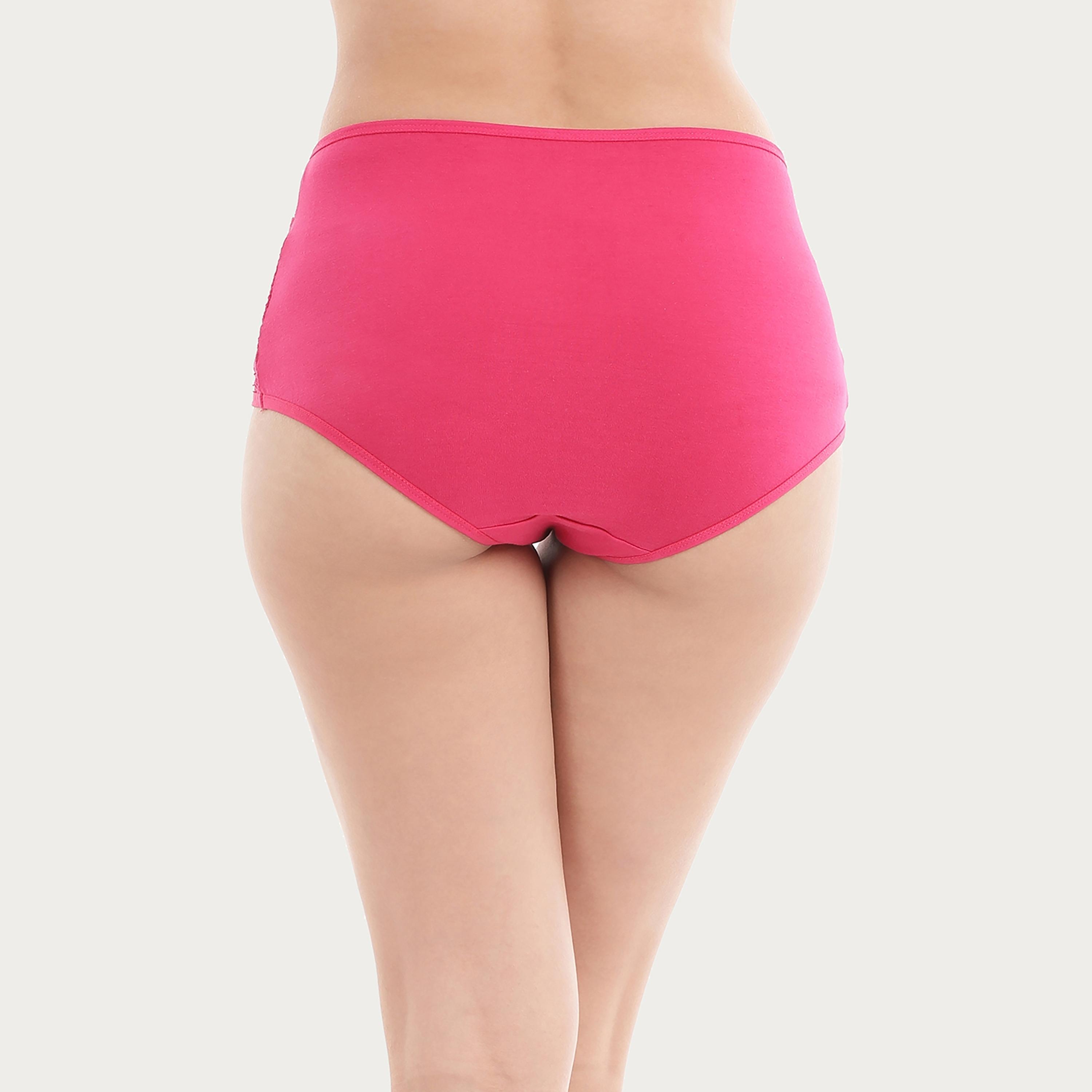 مجموعة من 5 سراويل داخلية نسائية عالية الخصر مع أجزاء من الدانتيل قطنية متعددة الألوان-women-clothing-lingerie-panties-image-13