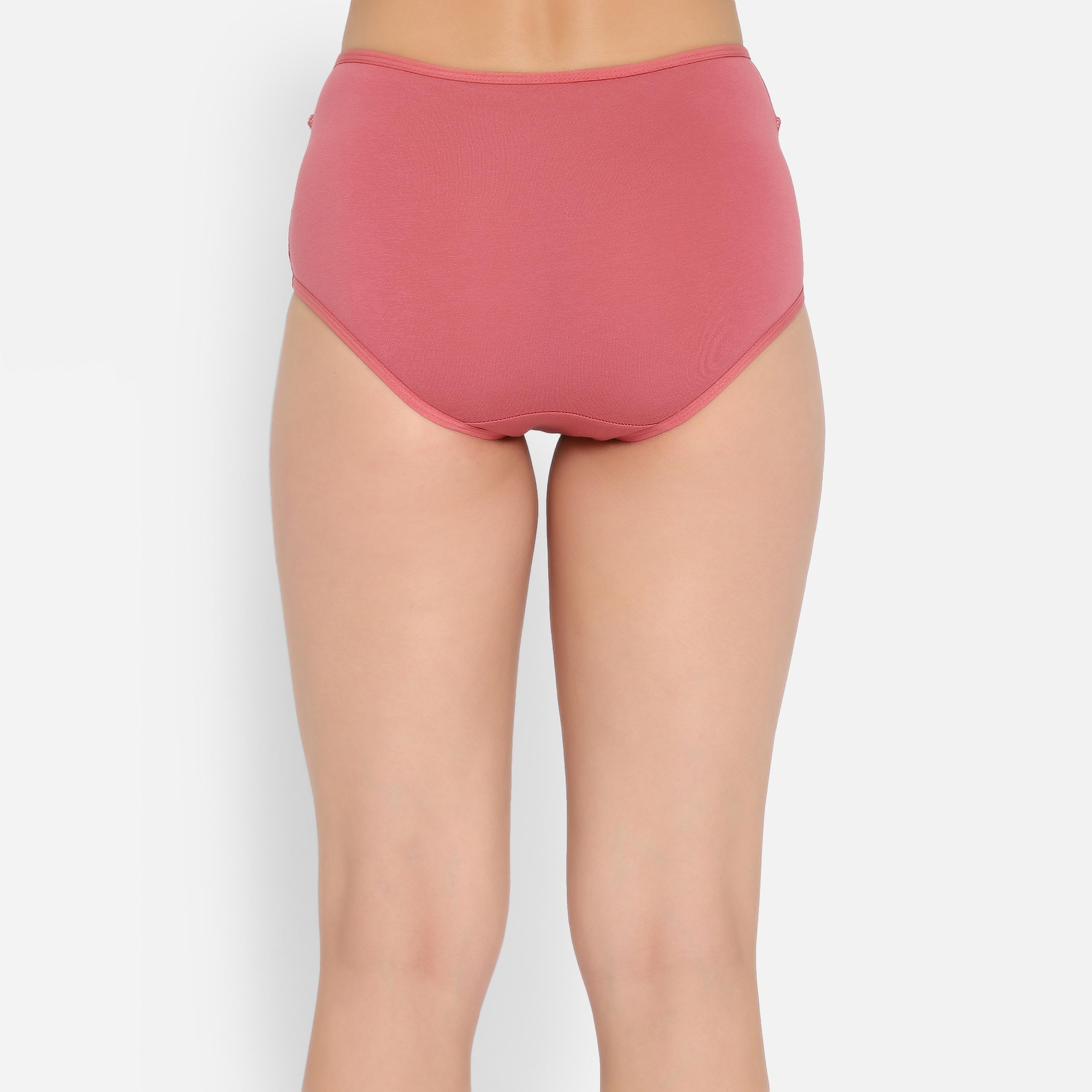 مجموعة من 5 سراويل داخلية نسائية عالية الخصر مع أجزاء من الدانتيل قطنية متعددة الألوان-women-clothing-lingerie-panties-image-18