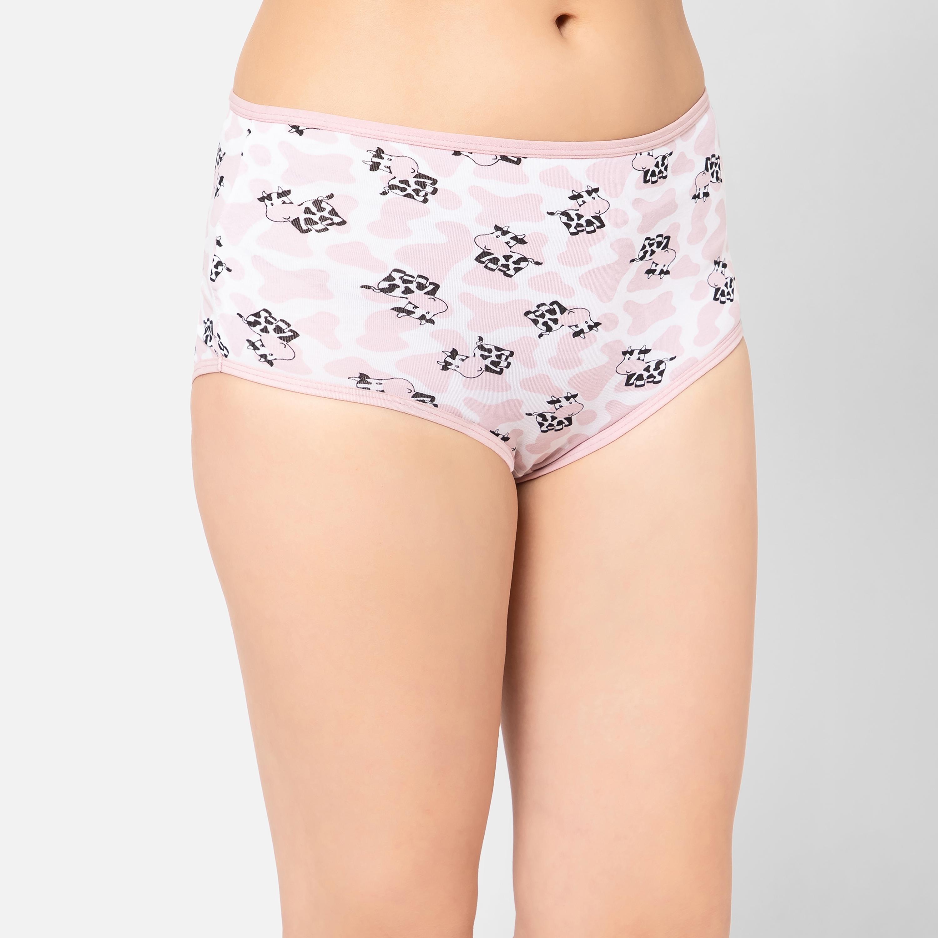 مجموعة من 5 سراويل داخلية نسائية مطبوعة عالية الخصر قطنية متعددة الألوان-women-clothing-lingerie-panties-image-11