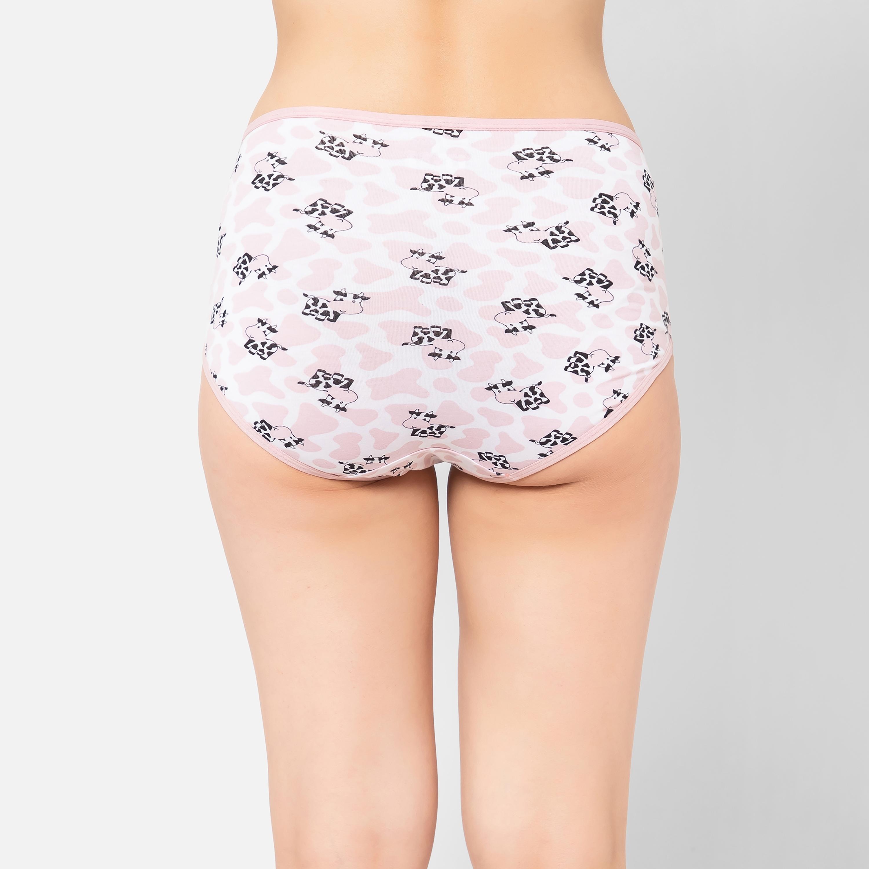 مجموعة من 5 سراويل داخلية نسائية مطبوعة عالية الخصر قطنية متعددة الألوان-women-clothing-lingerie-panties-image-16