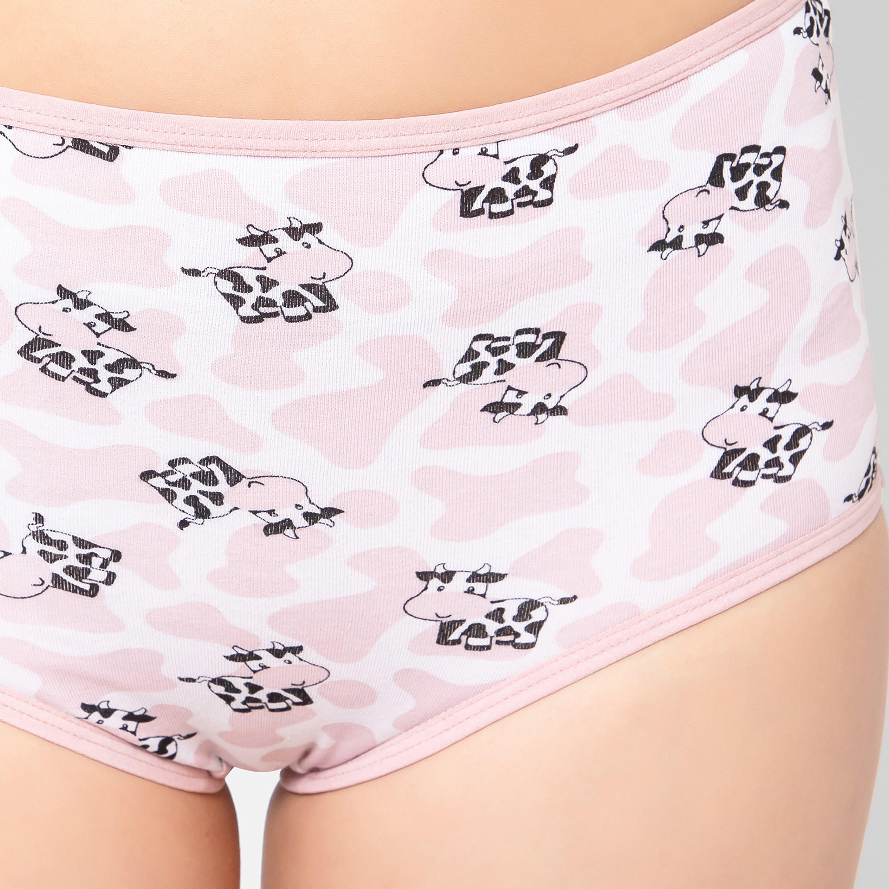 مجموعة من 5 سراويل داخلية نسائية مطبوعة عالية الخصر قطنية متعددة الألوان-women-clothing-lingerie-panties-image-17