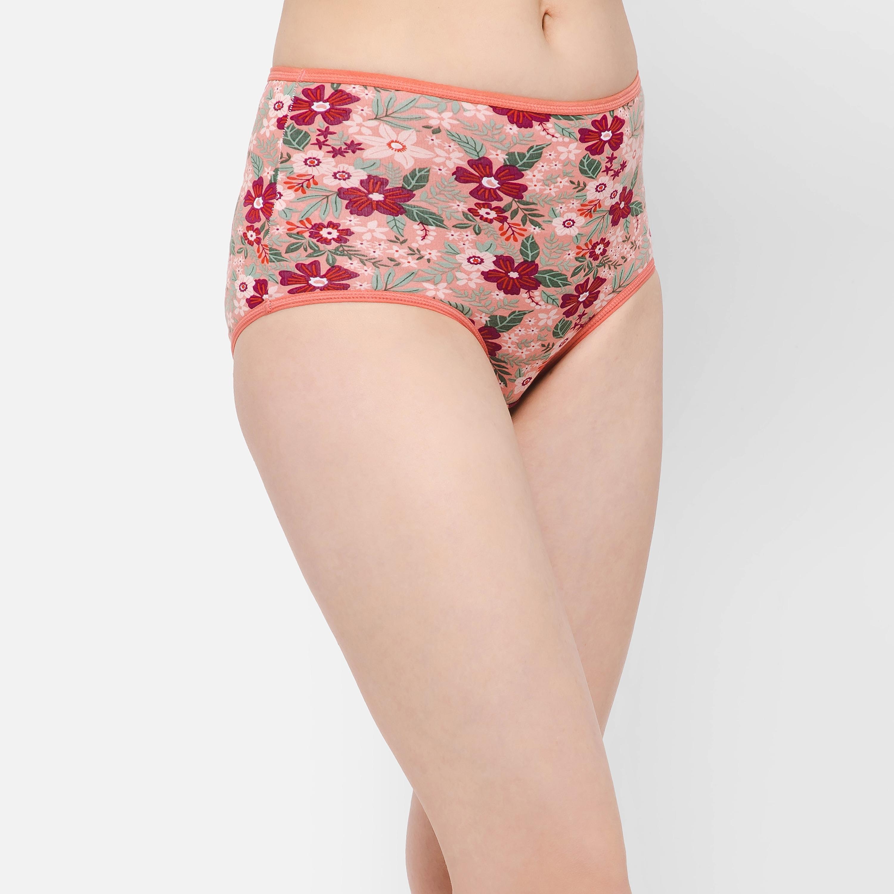 مجموعة من 5 سراويل داخلية نسائية مطبوعة عالية الخصر قطنية متعددة الألوان-women-clothing-lingerie-panties-image-3