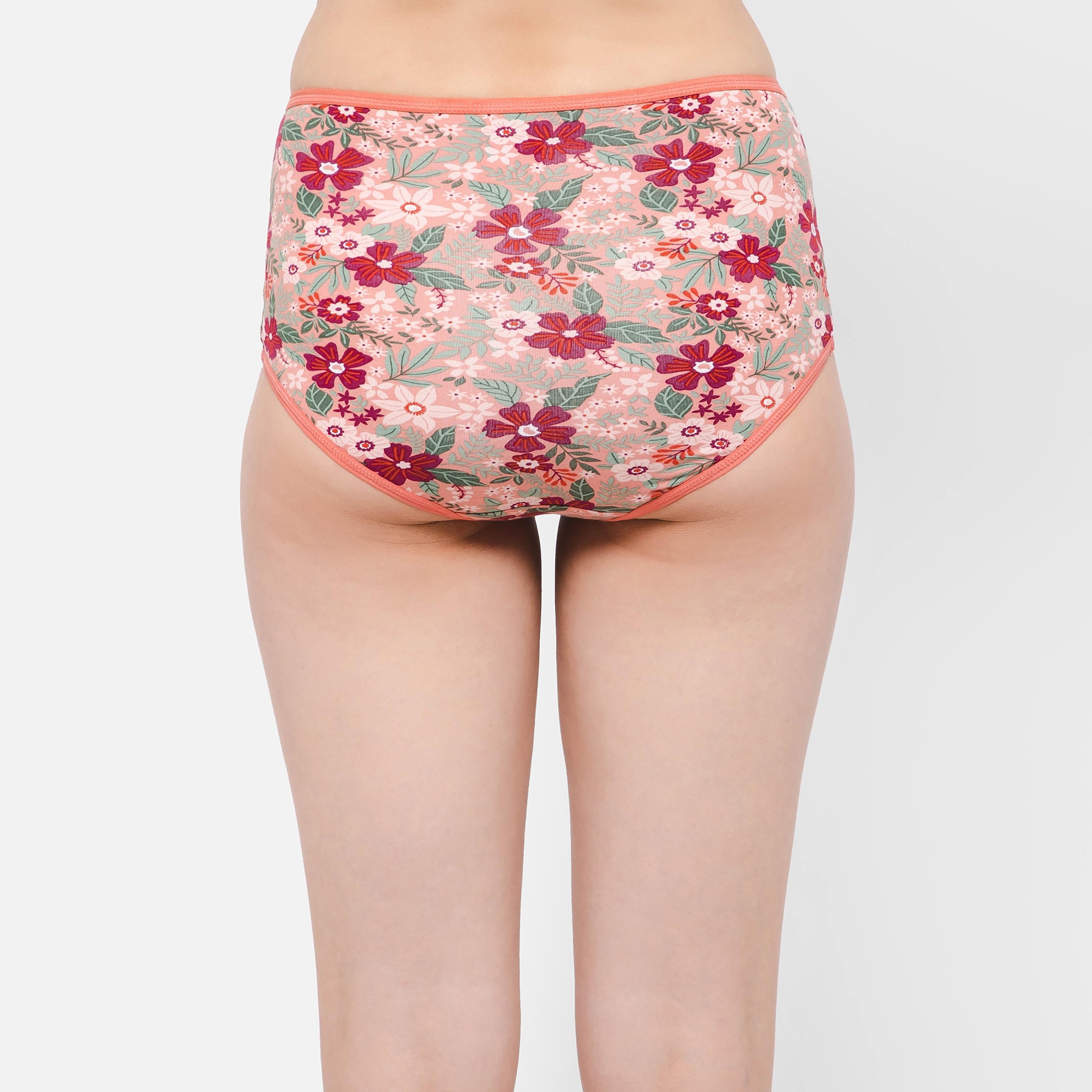 مجموعة من 5 سراويل داخلية نسائية مطبوعة عالية الخصر قطنية متعددة الألوان-women-clothing-lingerie-panties-image-4