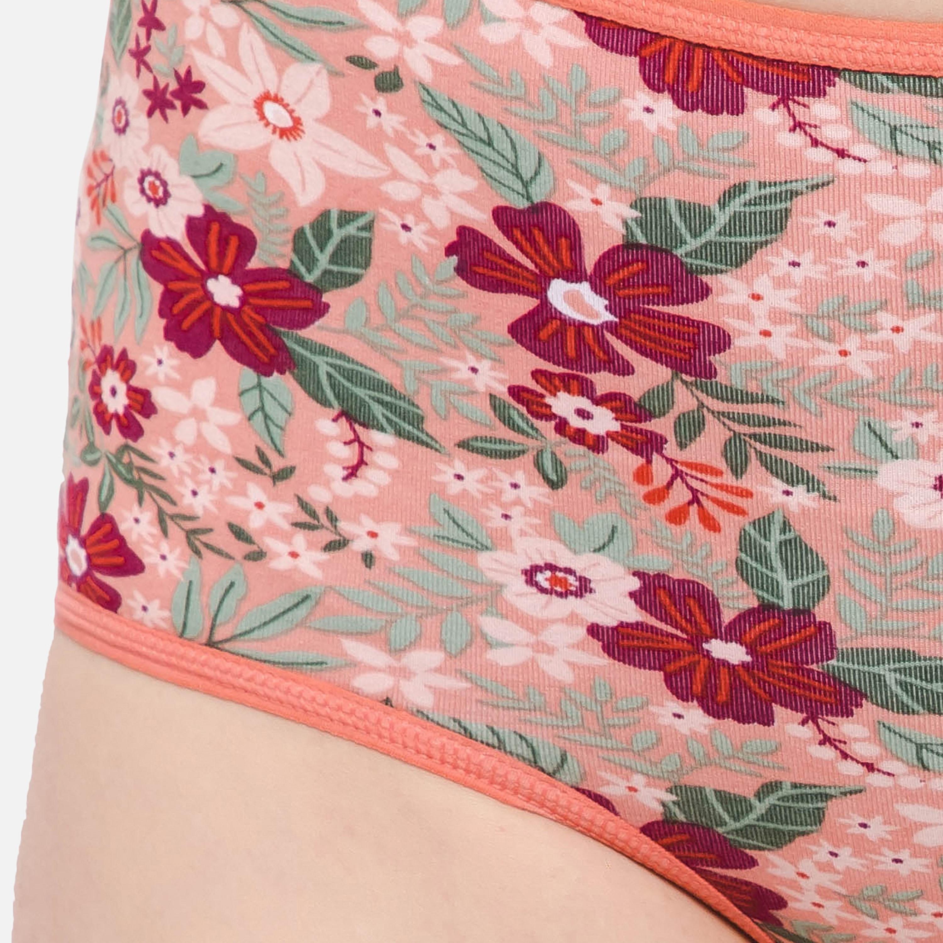 مجموعة من 5 سراويل داخلية نسائية مطبوعة عالية الخصر قطنية متعددة الألوان-women-clothing-lingerie-panties-image-5