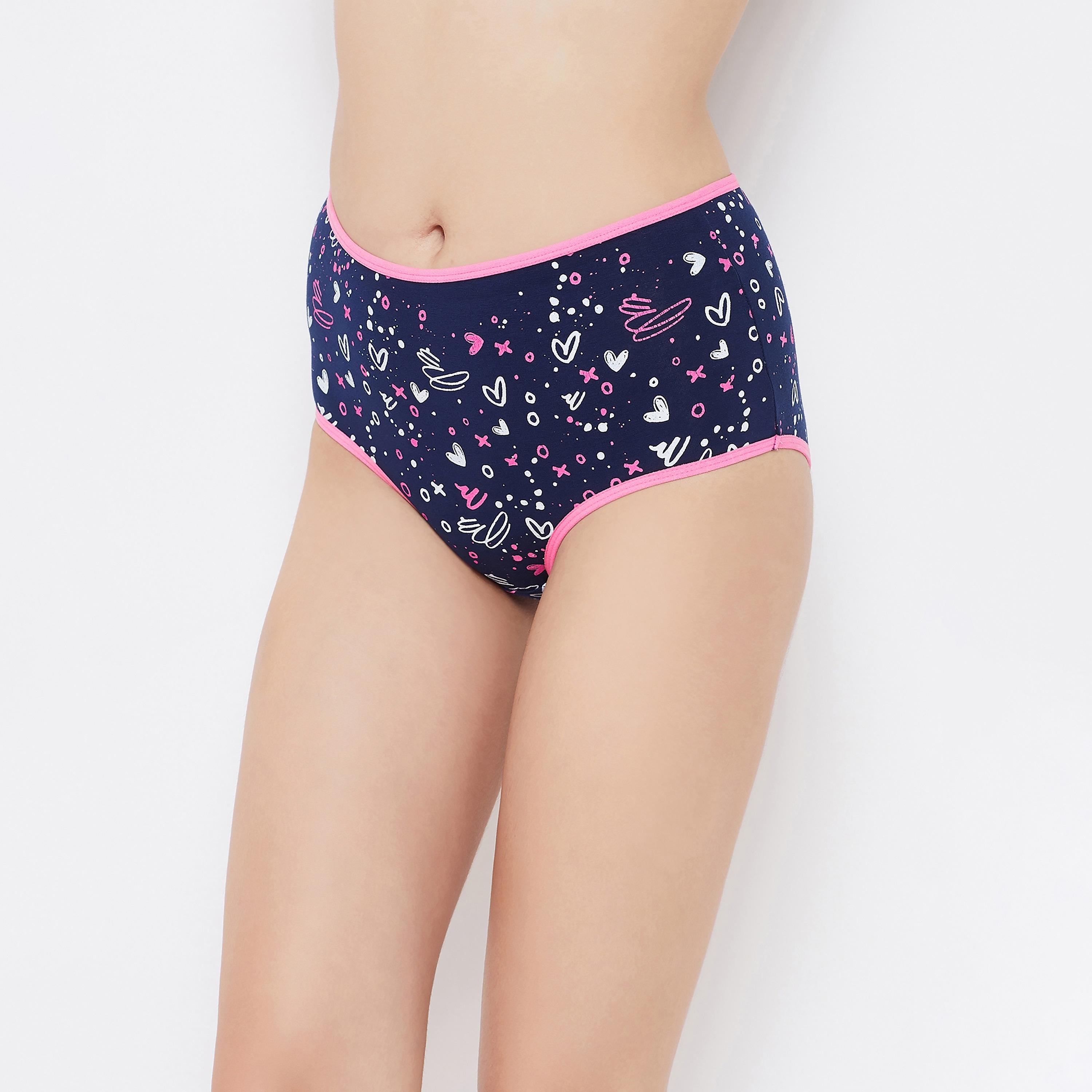 مجموعة من 5 سراويل داخلية نسائية مطبوعة عالية الخصر قطنية متعددة الألوان-women-clothing-lingerie-panties-image-8