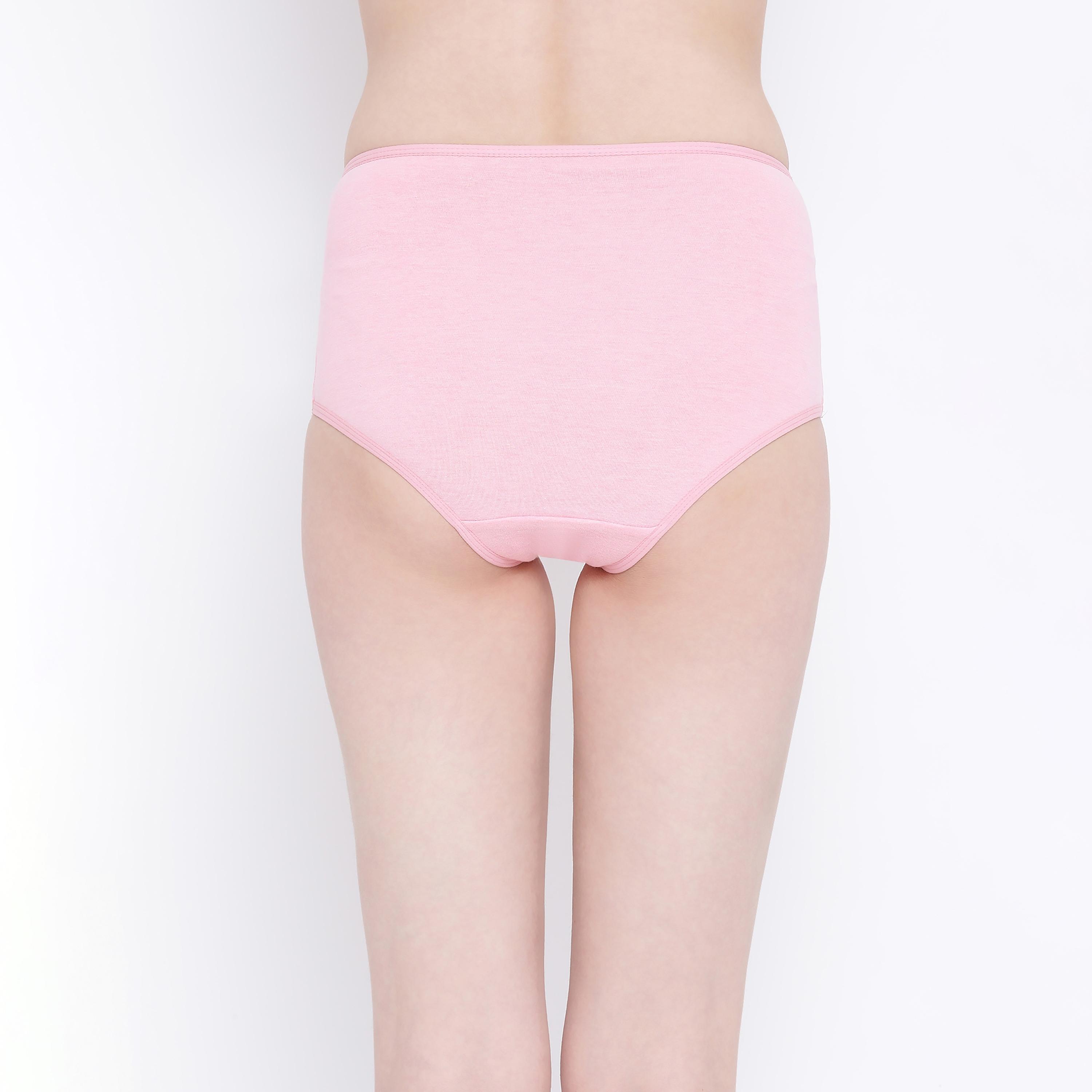 مجموعة من 5 سراويل داخلية نسائية من القطن عالية الخصر مع دانتيل متعددة الألوان-women-clothing-lingerie-panties-image-13