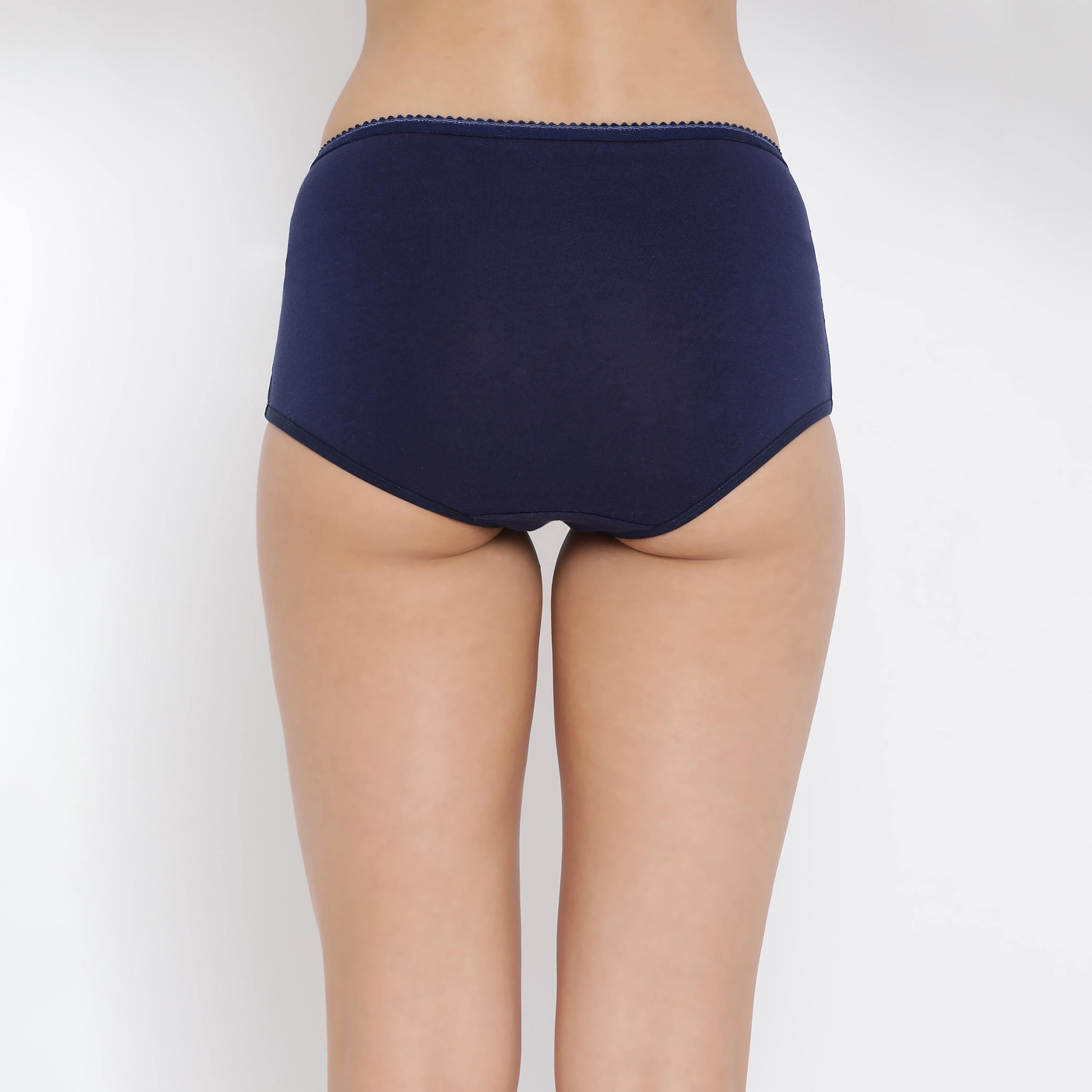 مجموعة من 5 سراويل داخلية نسائية من القطن عالية الخصر مع دانتيل متعددة الألوان-women-clothing-lingerie-panties-image-18