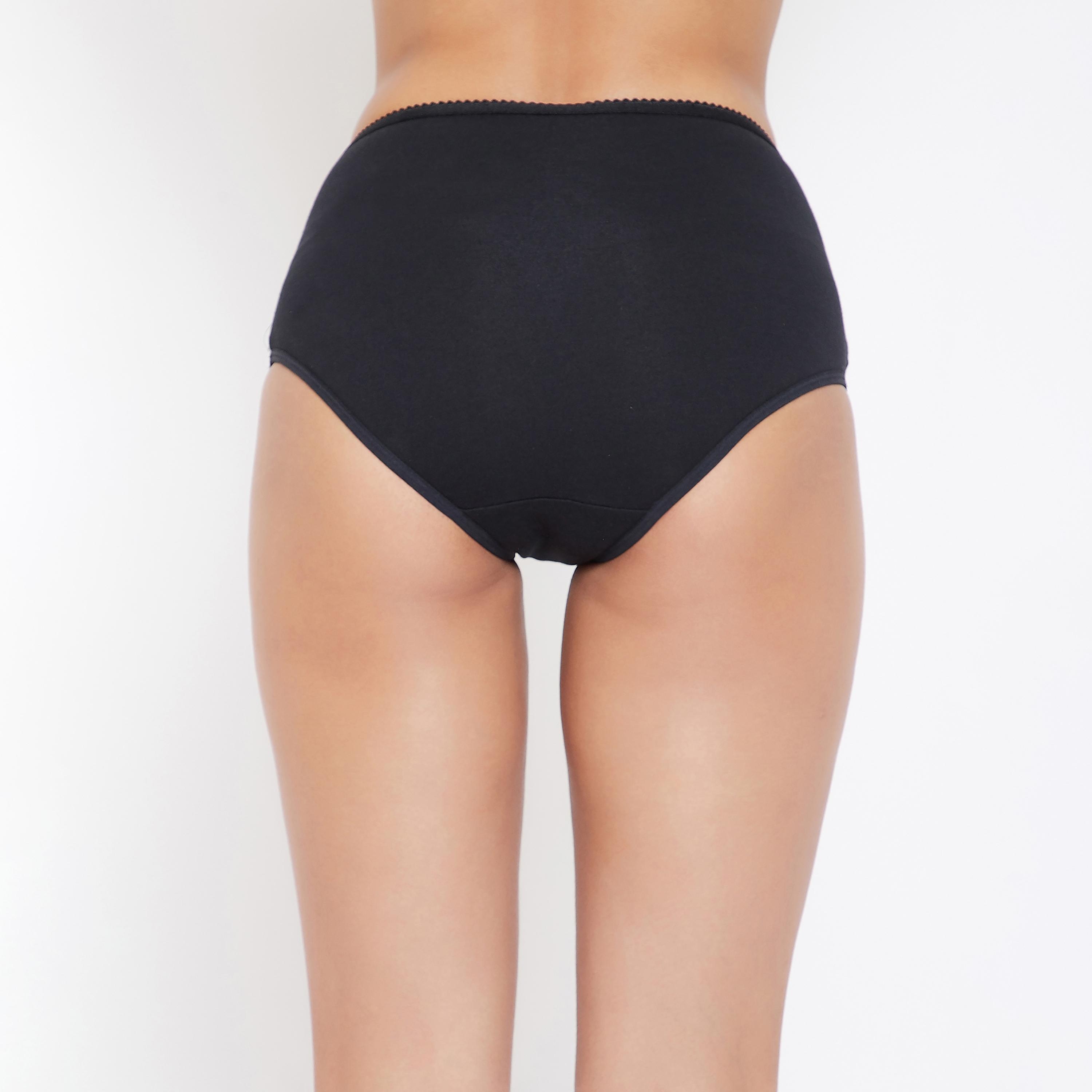 مجموعة من 5 سراويل داخلية نسائية من القطن عالية الخصر مع دانتيل متعددة الألوان-women-clothing-lingerie-panties-image-22