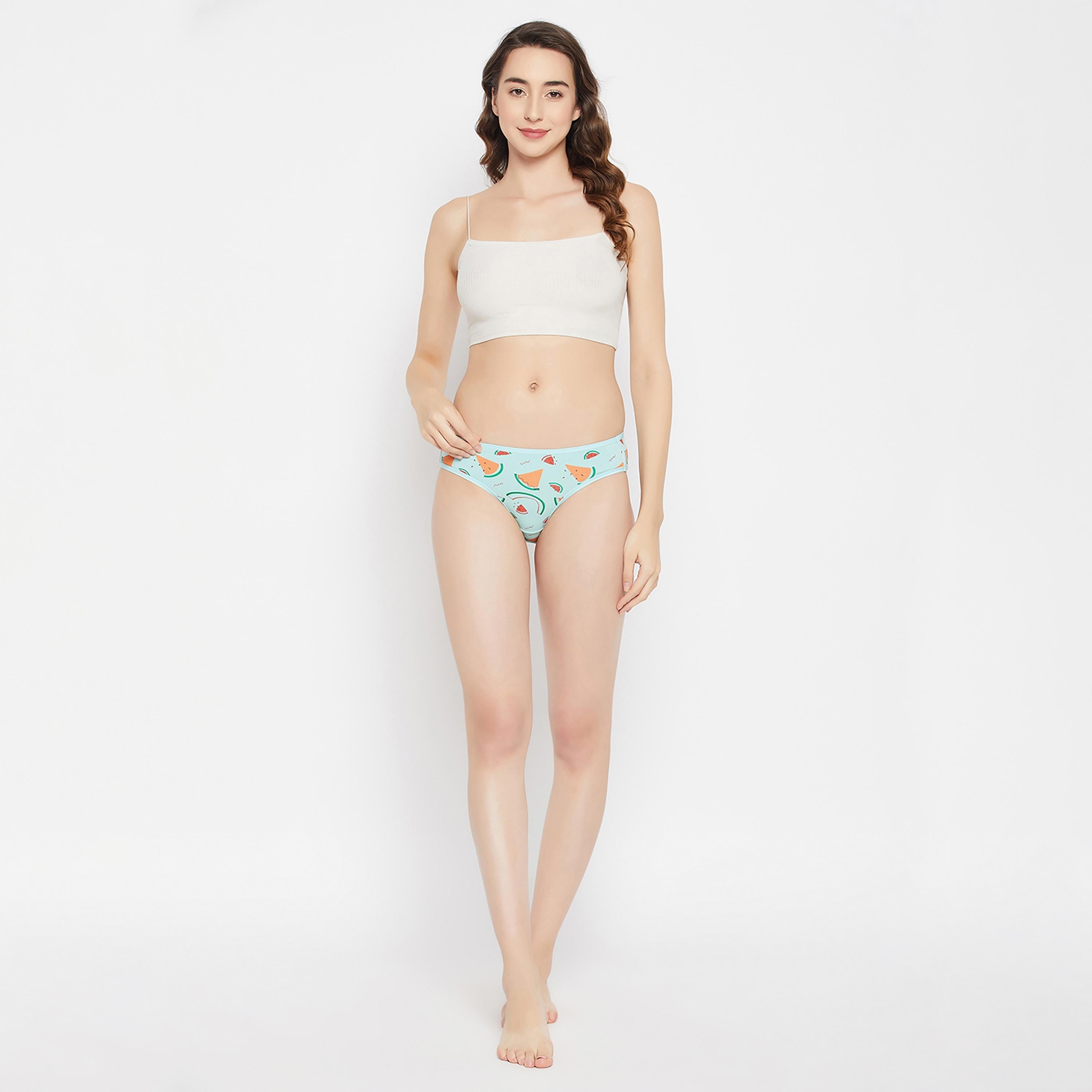 Clovia Pack of 5 Low Waist Printed Bikini Women's Panty - Cotton in Multicolour-women-clothing-lingerie-panties-image-12