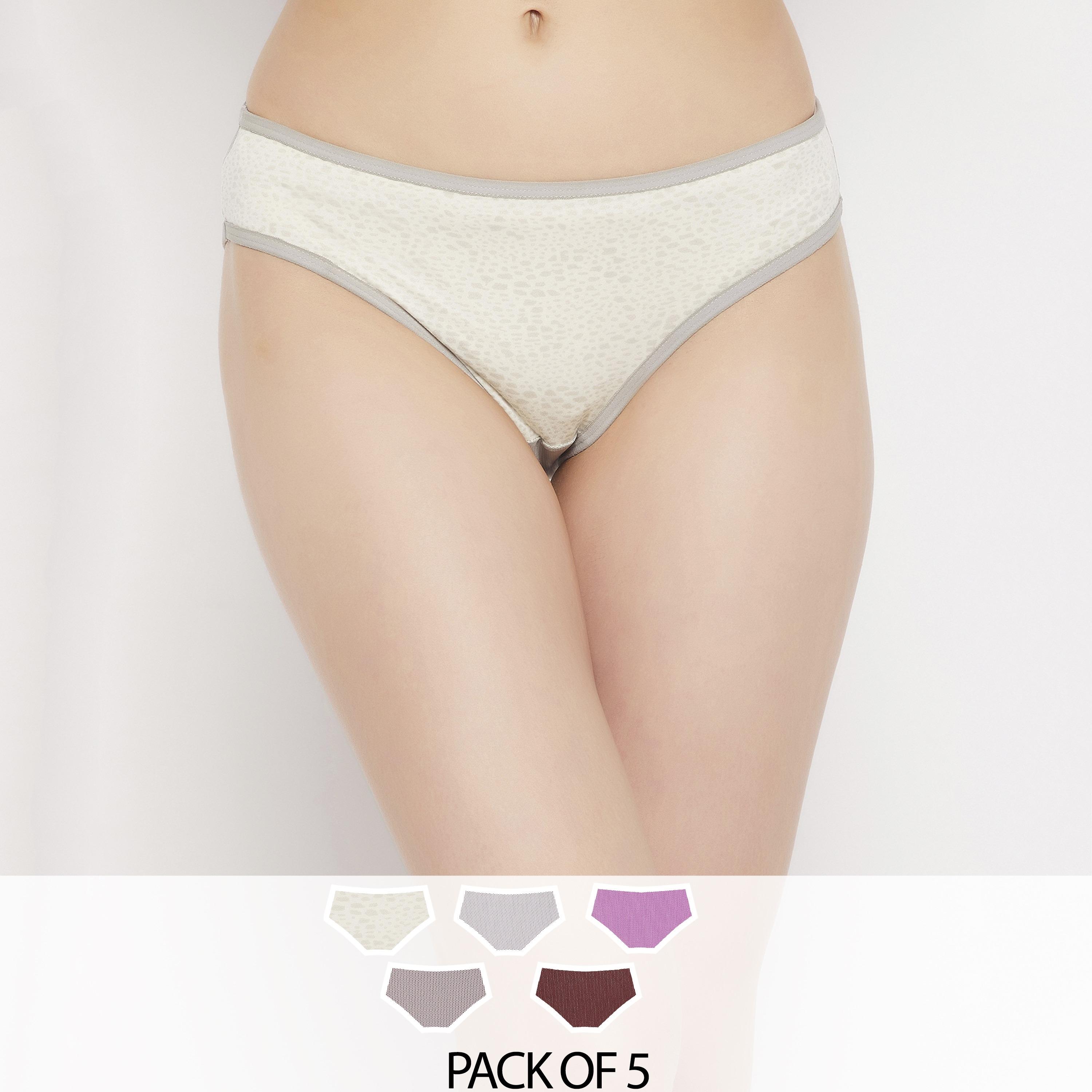 مجموعة من 5 قطع بيكيني داخلية نسائية منخفضة الخصر من كلوفيا-women-clothing-lingerie-panties-image-1
