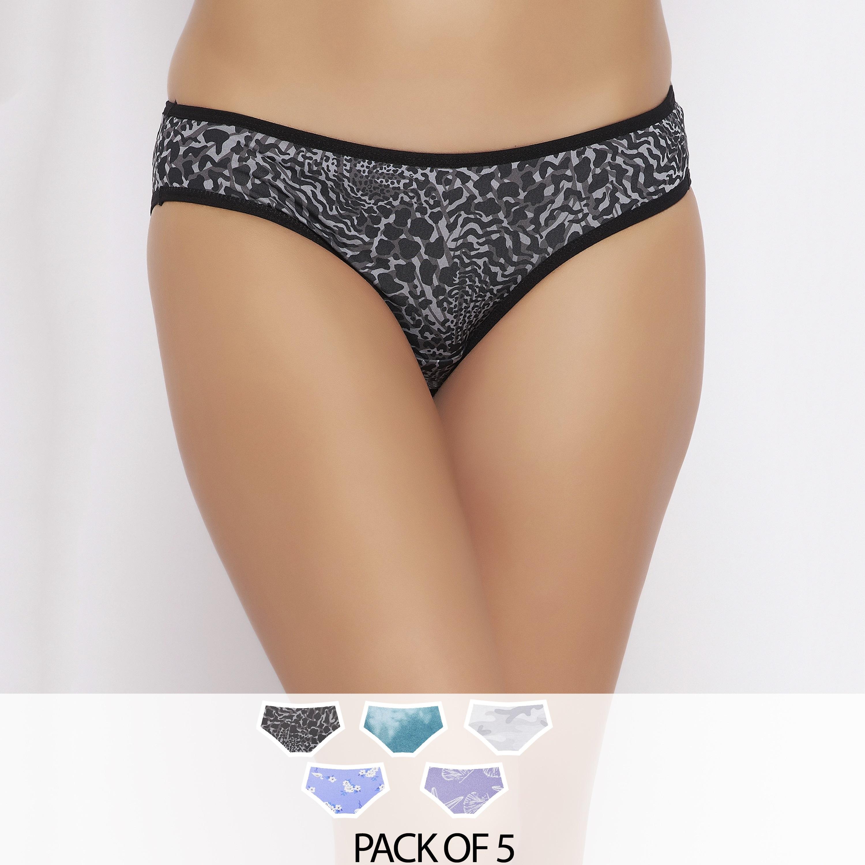 مجموعة من 5 قطع بيكيني مطبوعة منخفضة الخصر للنساء من كلوفيا-women-clothing-lingerie-panties-image-1