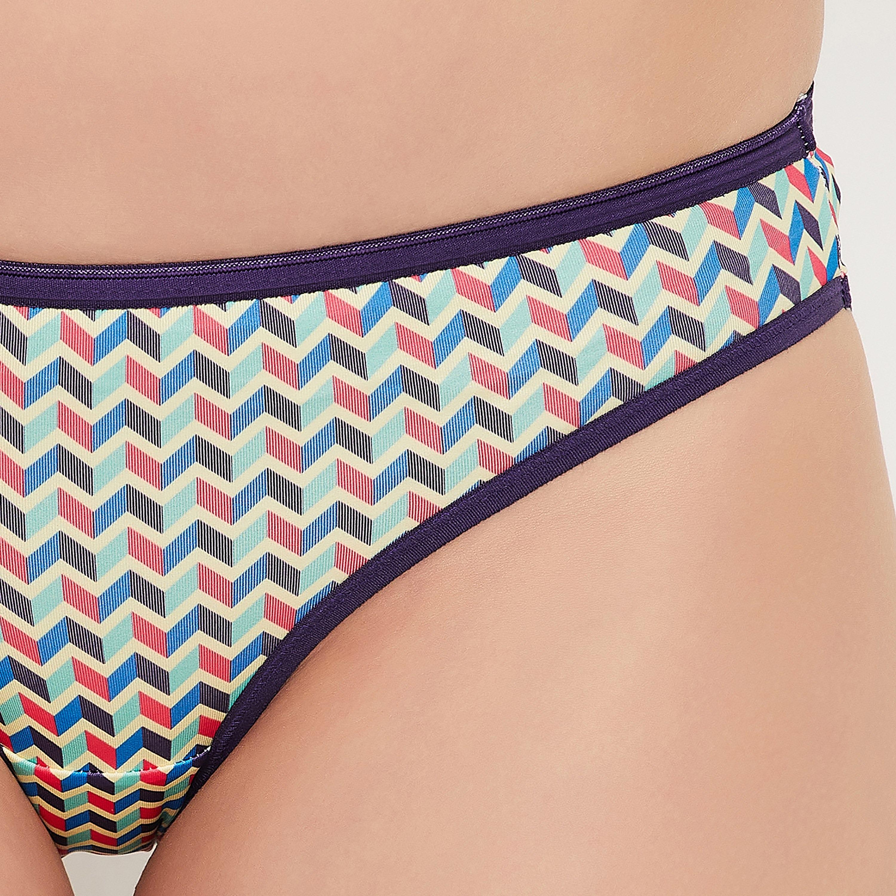 مجموعة من 5 قطع بيكيني مطبوعة منخفضة الخصر للنساء من كلوفيا-women-clothing-lingerie-panties-image-29
