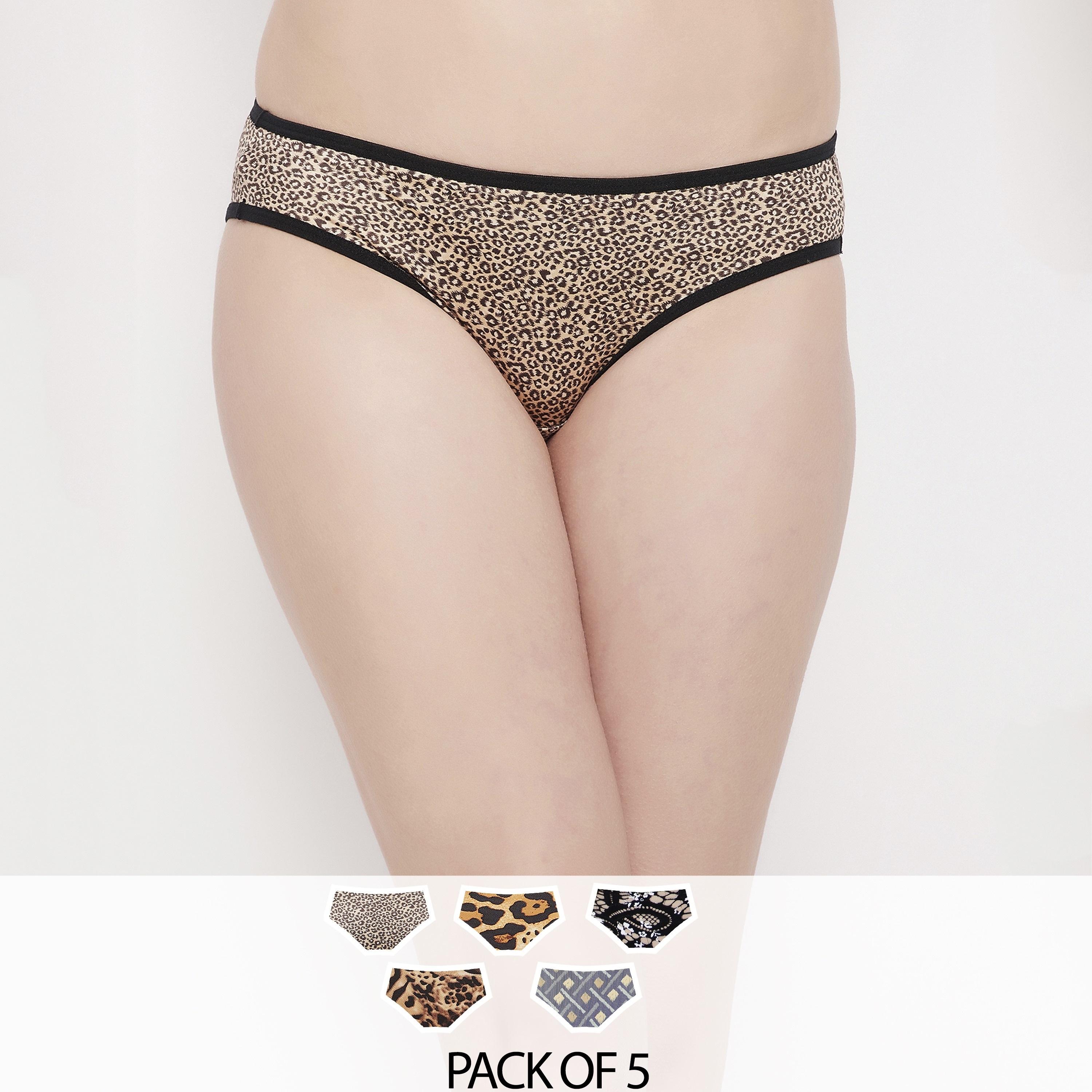 Clovia Pack of 5 Low Waist Printed Bikini Women's Panty-women-clothing-lingerie-panties-image-1