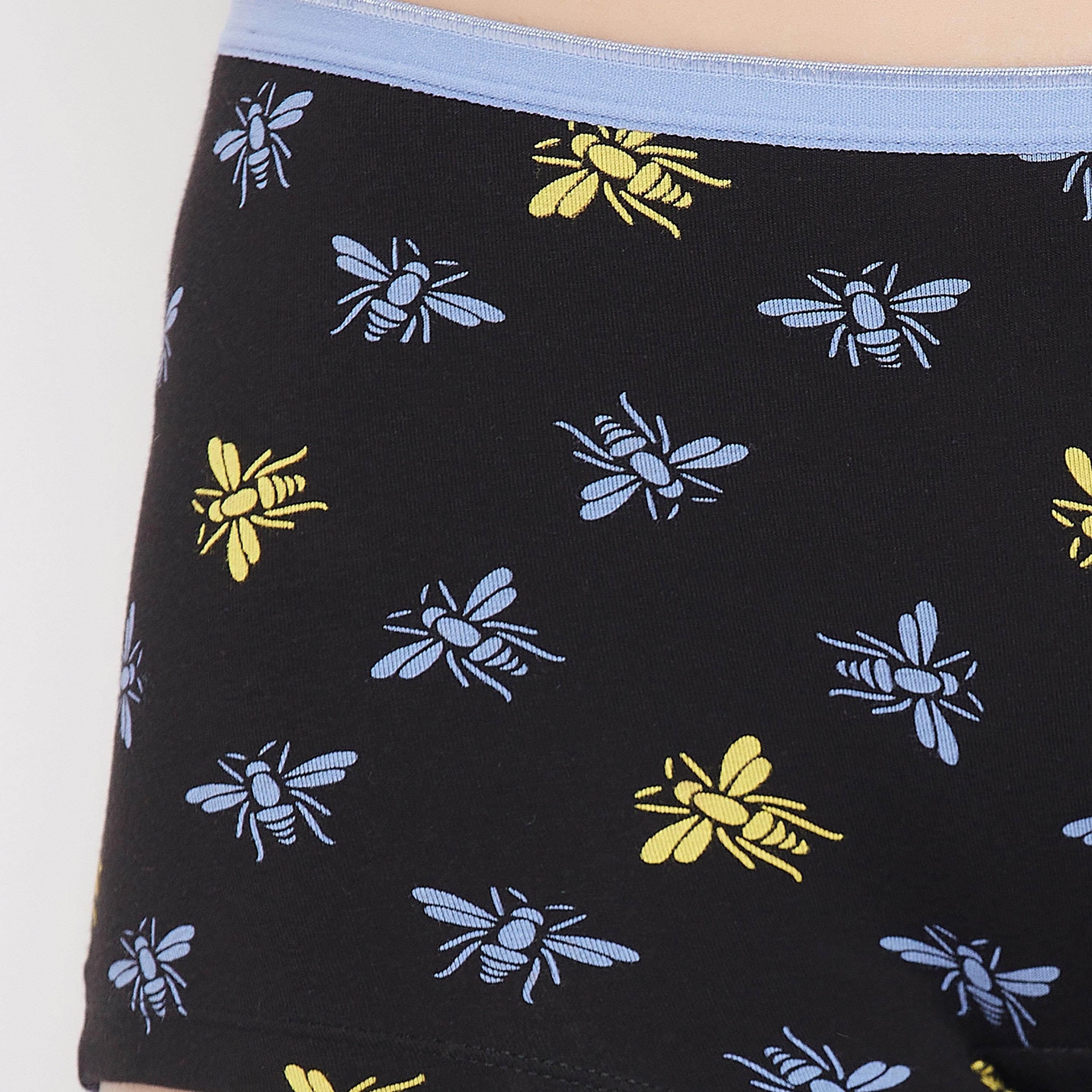 مجموعة من 4 شورتات نسائية مطبوعة بخصر متوسط من كلوفيا - قطن-women-clothing-lingerie-panties-image-18