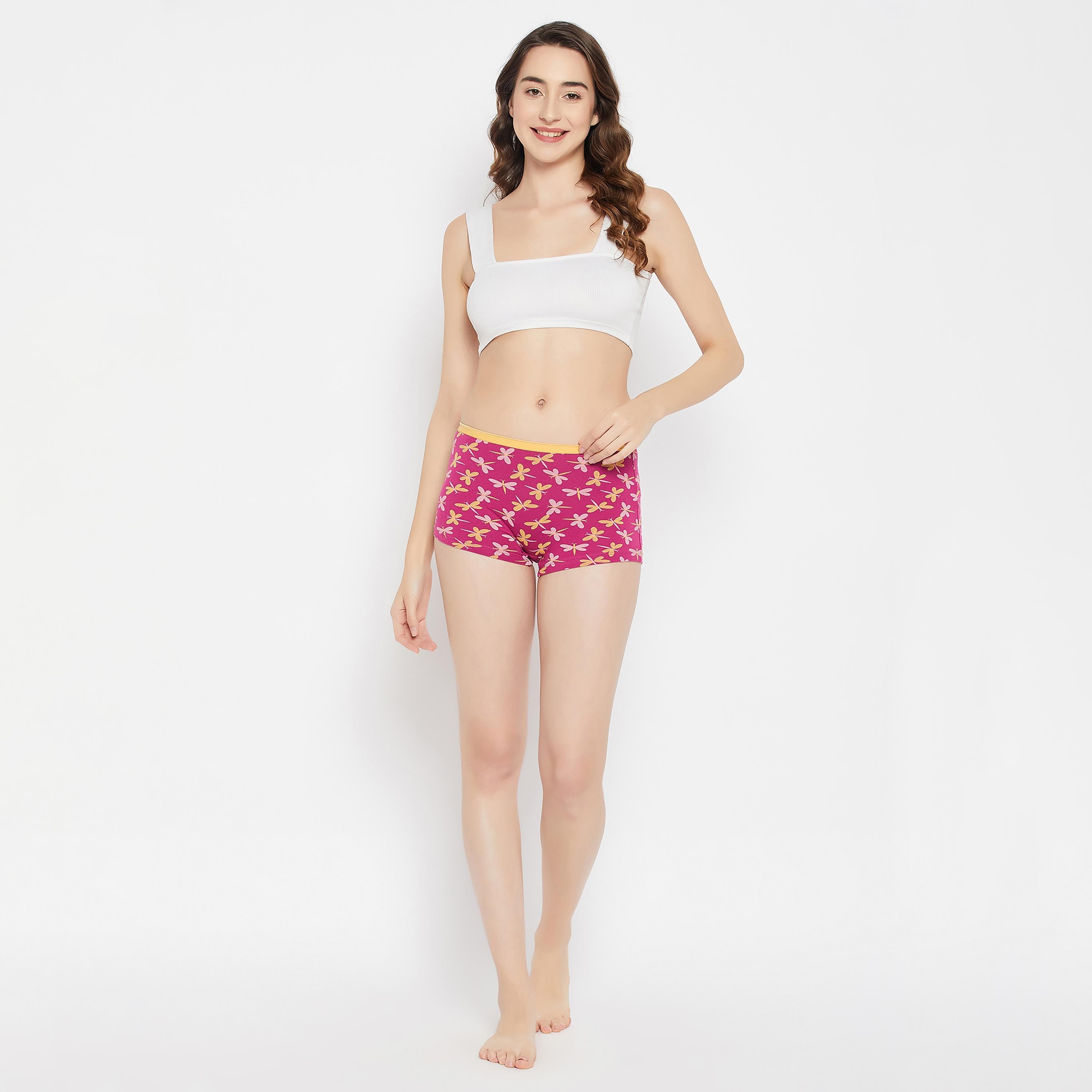 Clovia Pack of 4 Mid Waist Printed Women's Boyshorts - Cotton-women-clothing-lingerie-panties-image-7