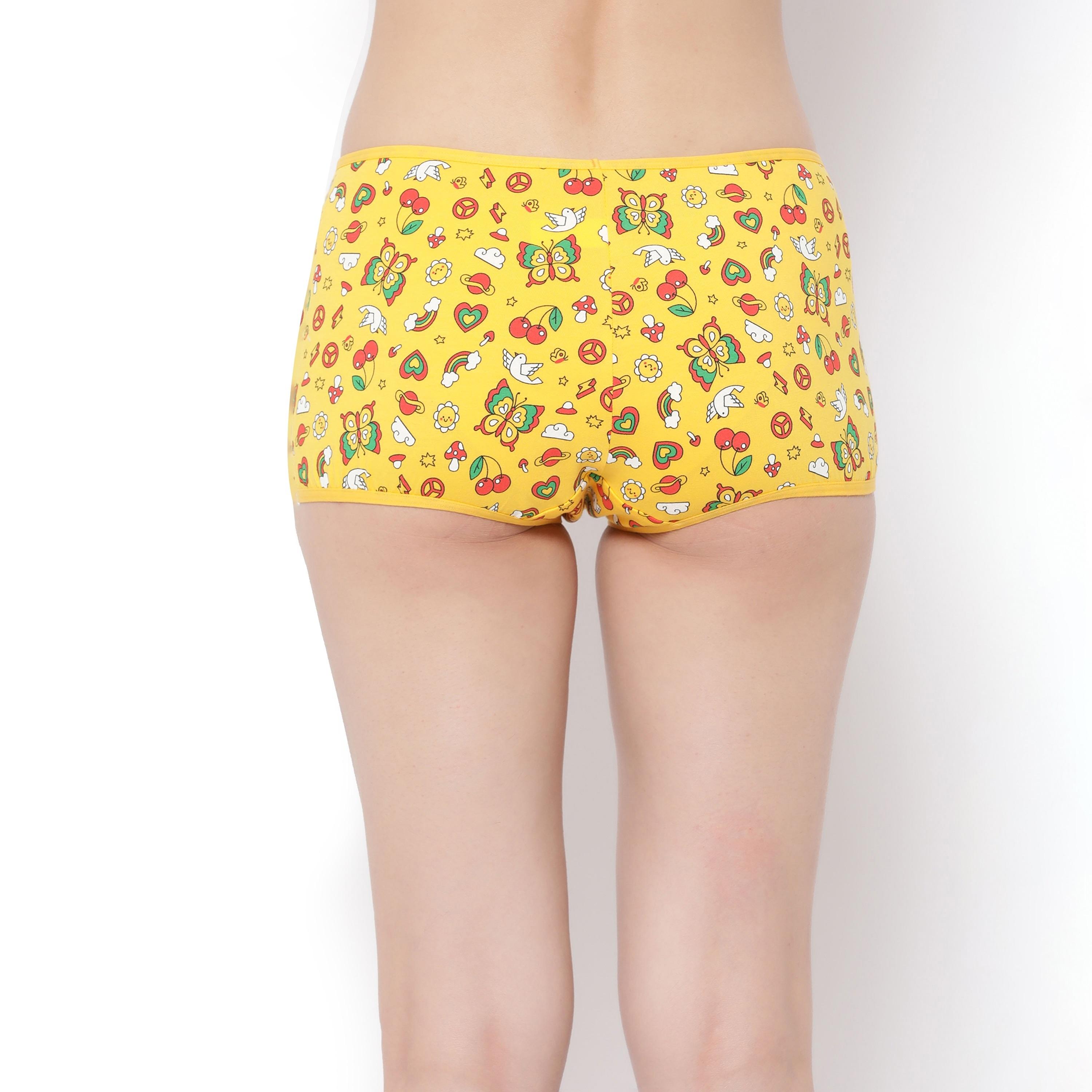 Clovia Pack of 4 Mid Waist Printed Women's Boyshorts - Cotton-women-clothing-lingerie-panties-image-16