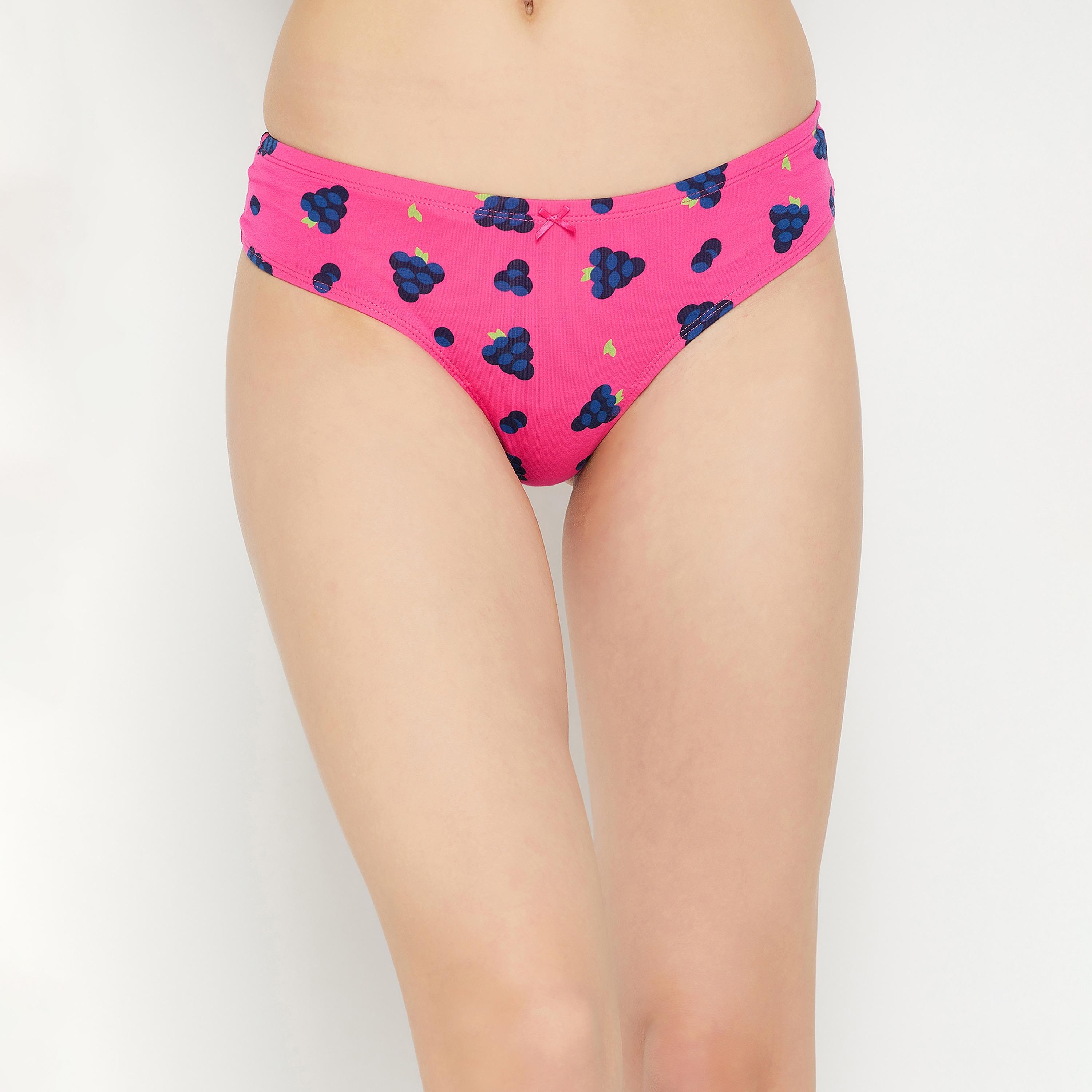 Clovia Pack of 5 Low Waist Printed Women's Thong with Inner Elastic - Cotton-women-clothing-lingerie-panties-image-5