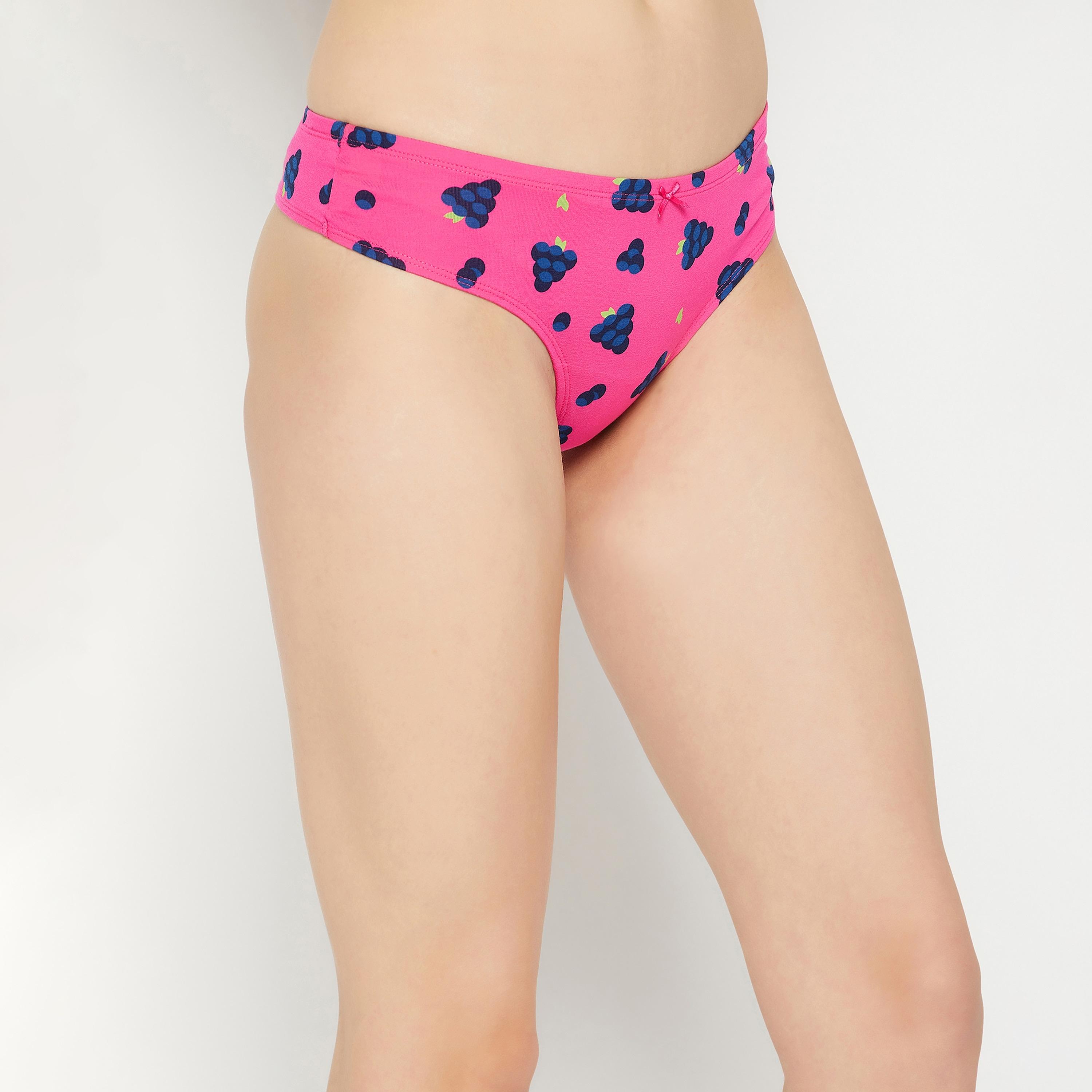 مجموعة من 5 سراويل داخلية نسائية مطبوعة منخفضة الخصر مع مطاط داخلي من كلوفيا - قطن-women-clothing-lingerie-panties-image-8
