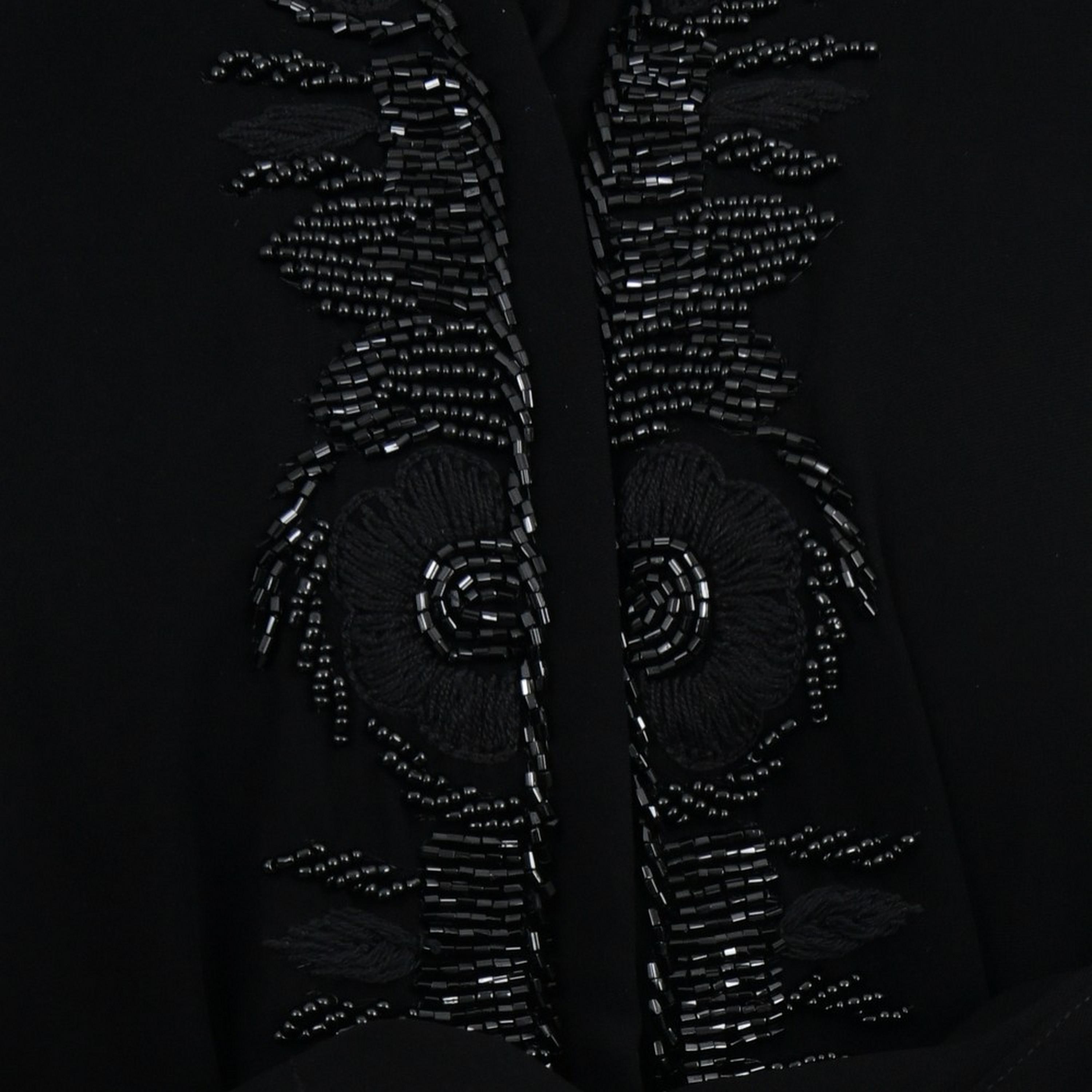 Lamha Black Beaded Crepe Women Abaya with Hijab-women-arabicclothing-abayas-image-4