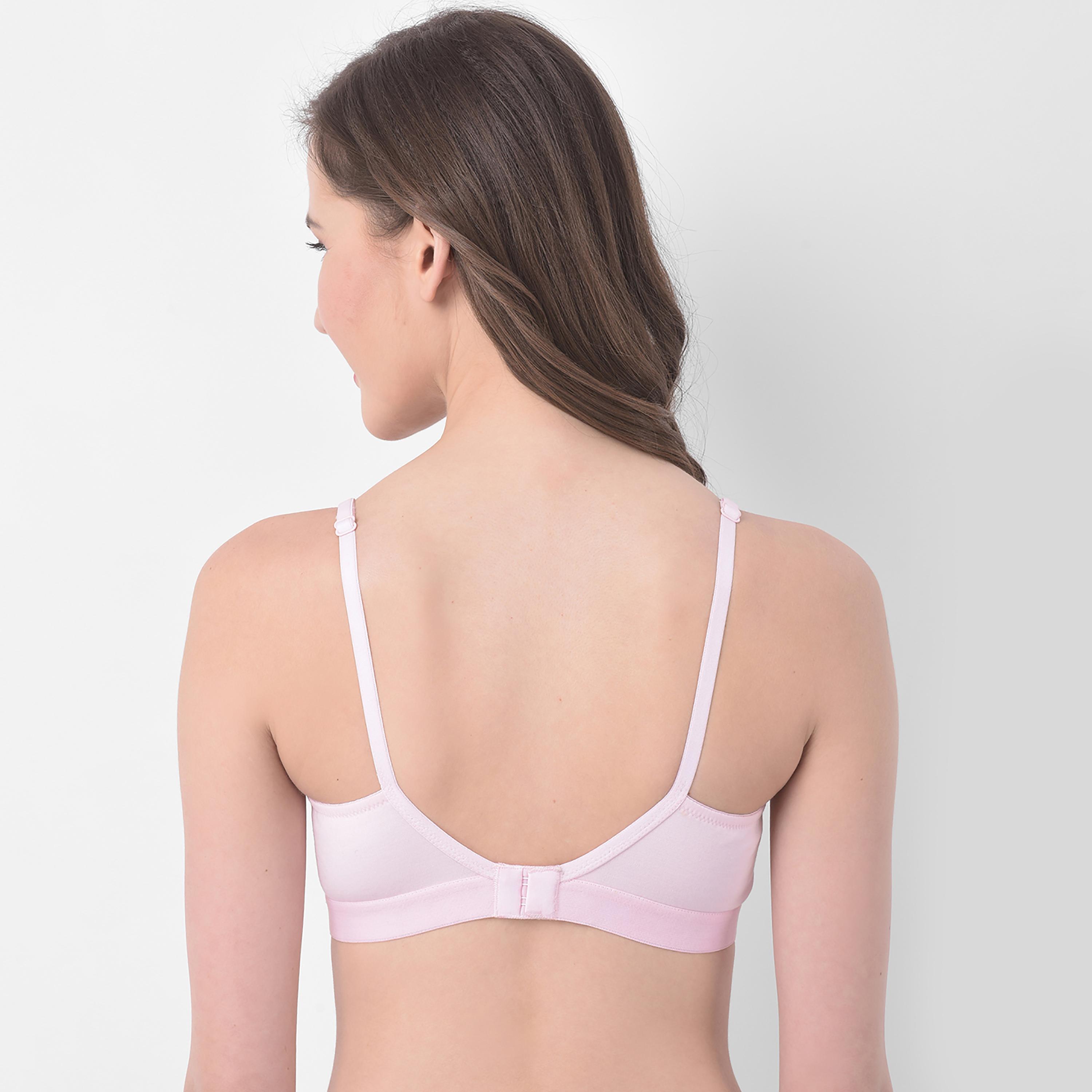 Clovia Pack of 2 Non-Padded Non-Wired Full Coverage Women's T-Shirt Bra in Light Pink & Nude-Cotton-women-clothing-lingerie-bras-image-6