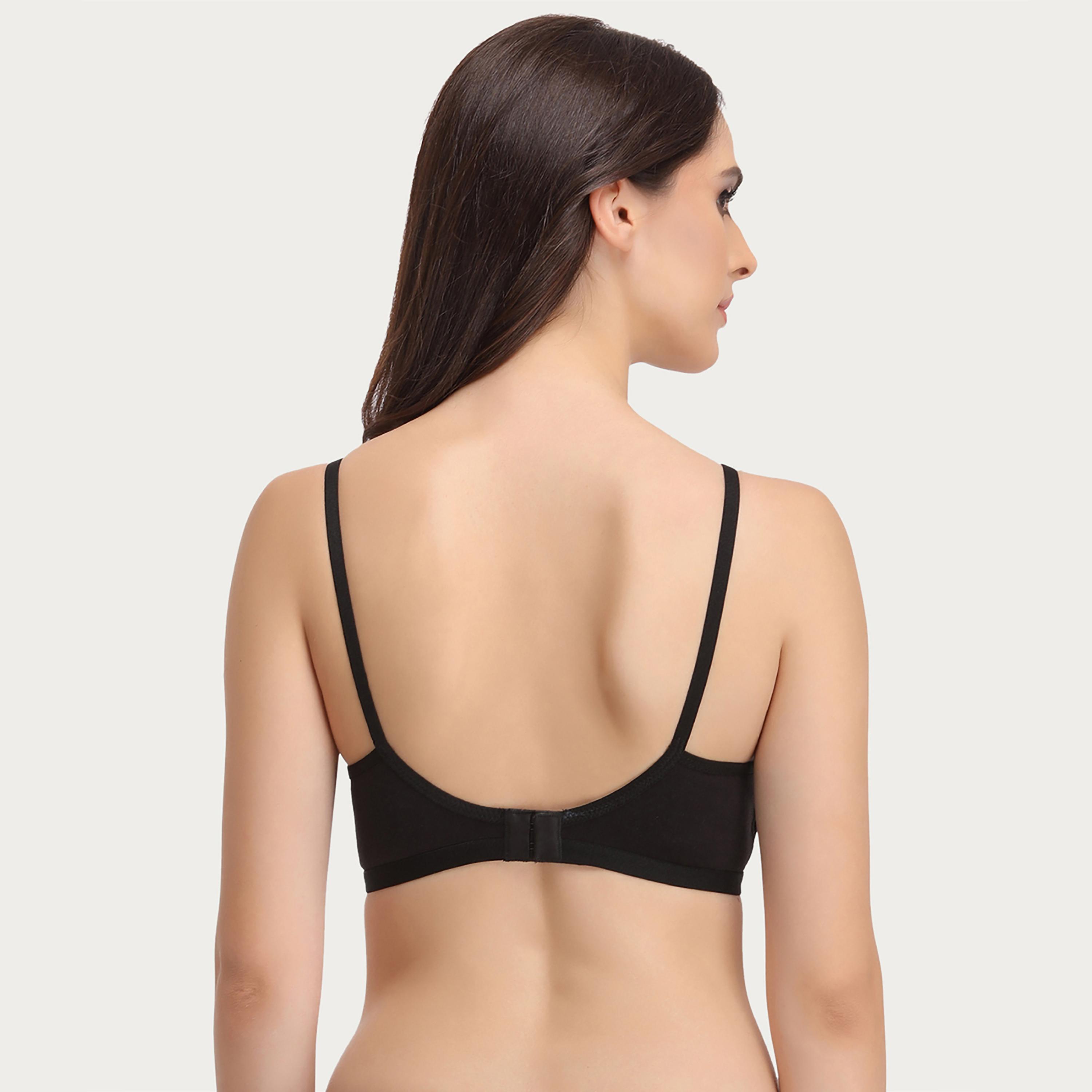 Clovia Pack of 2 Smoothie Non-Padded Non-Wired Full Coverage Women's T-Shirt Bra in Red & Black-women-clothing-lingerie-bras-image-5