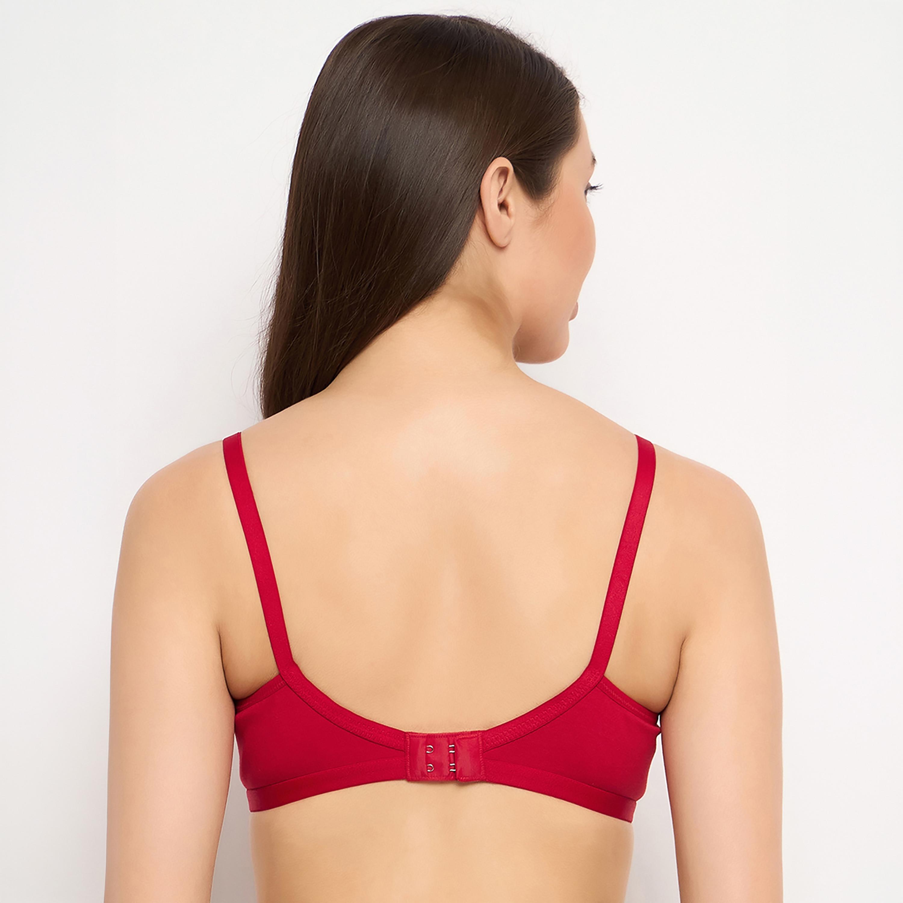 Clovia Pack of 2 Smoothie Non-Padded Non-Wired Full Coverage Women's T-Shirt Bra in Red & Black-women-clothing-lingerie-bras-image-6