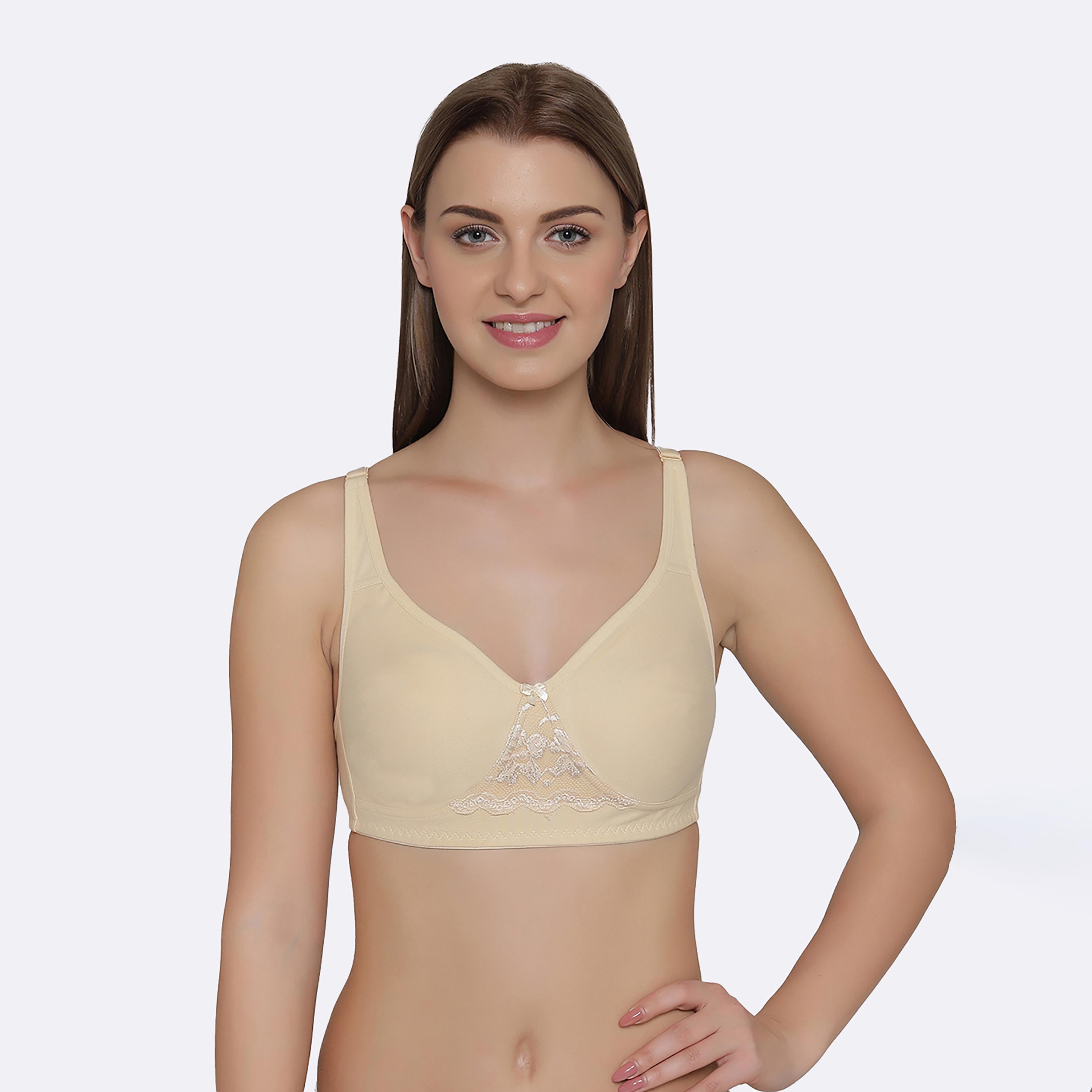 Clovia Pack of 2 Non-Padded Non-Wired Full Coverage Women's T-Shirt Bra in White & Cream - Cotton-women-clothing-lingerie-bras-image-3