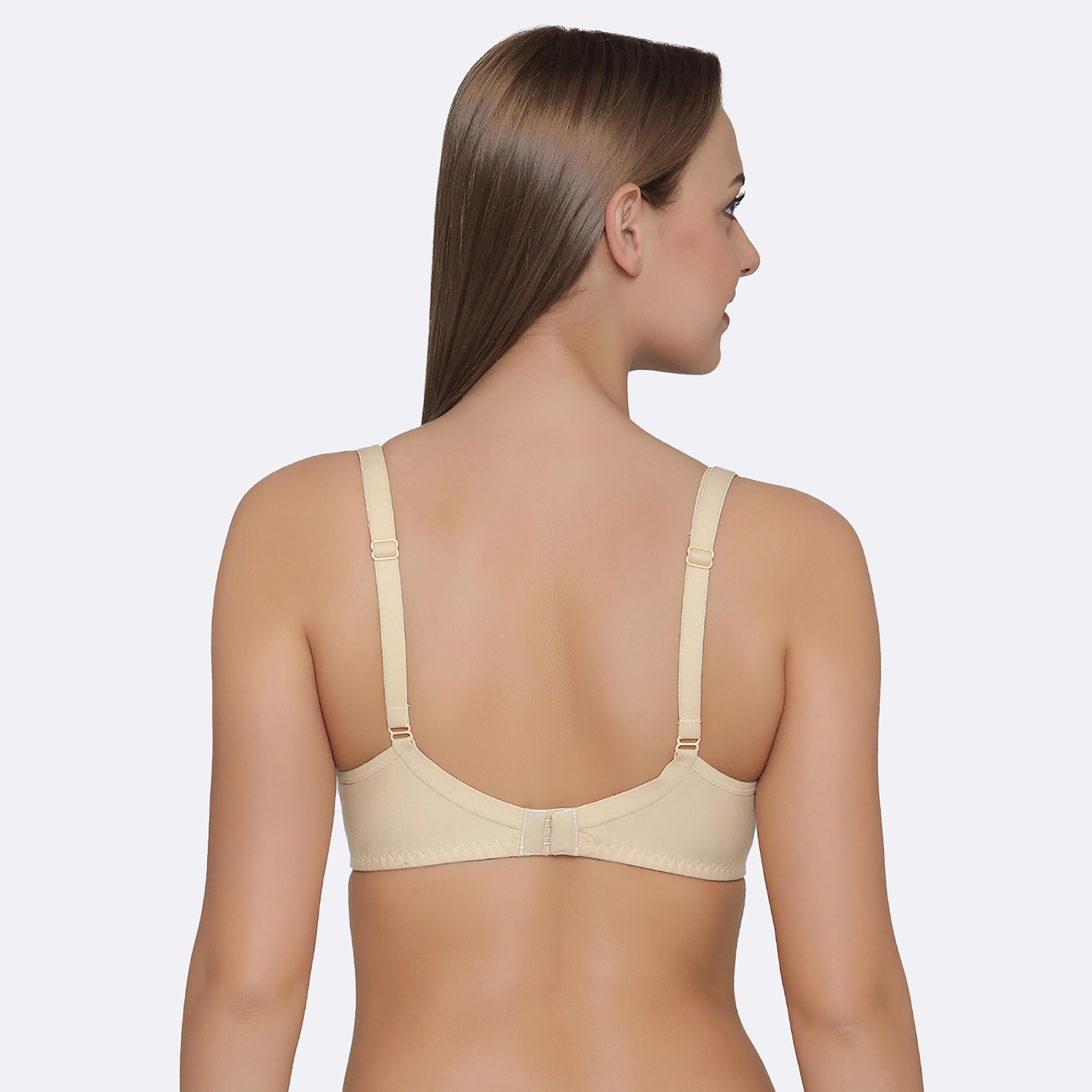 Clovia Pack of 2 Non-Padded Non-Wired Full Coverage Women's T-Shirt Bra in White & Cream - Cotton-women-clothing-lingerie-bras-image-6