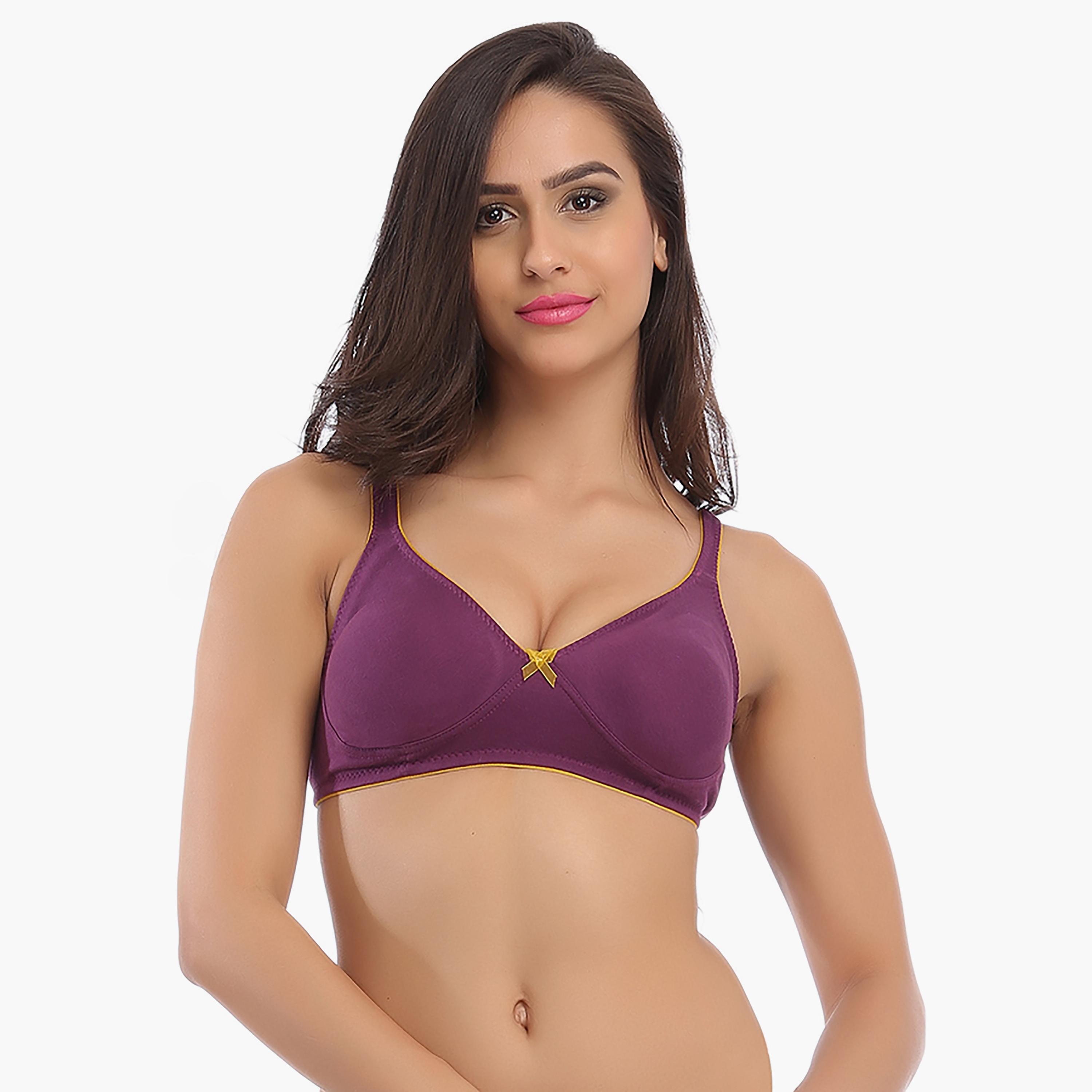 Clovia Pack of 2 Solid & Lace Non Padded Full Coverage Bra-women-clothing-lingerie-bras-image-7