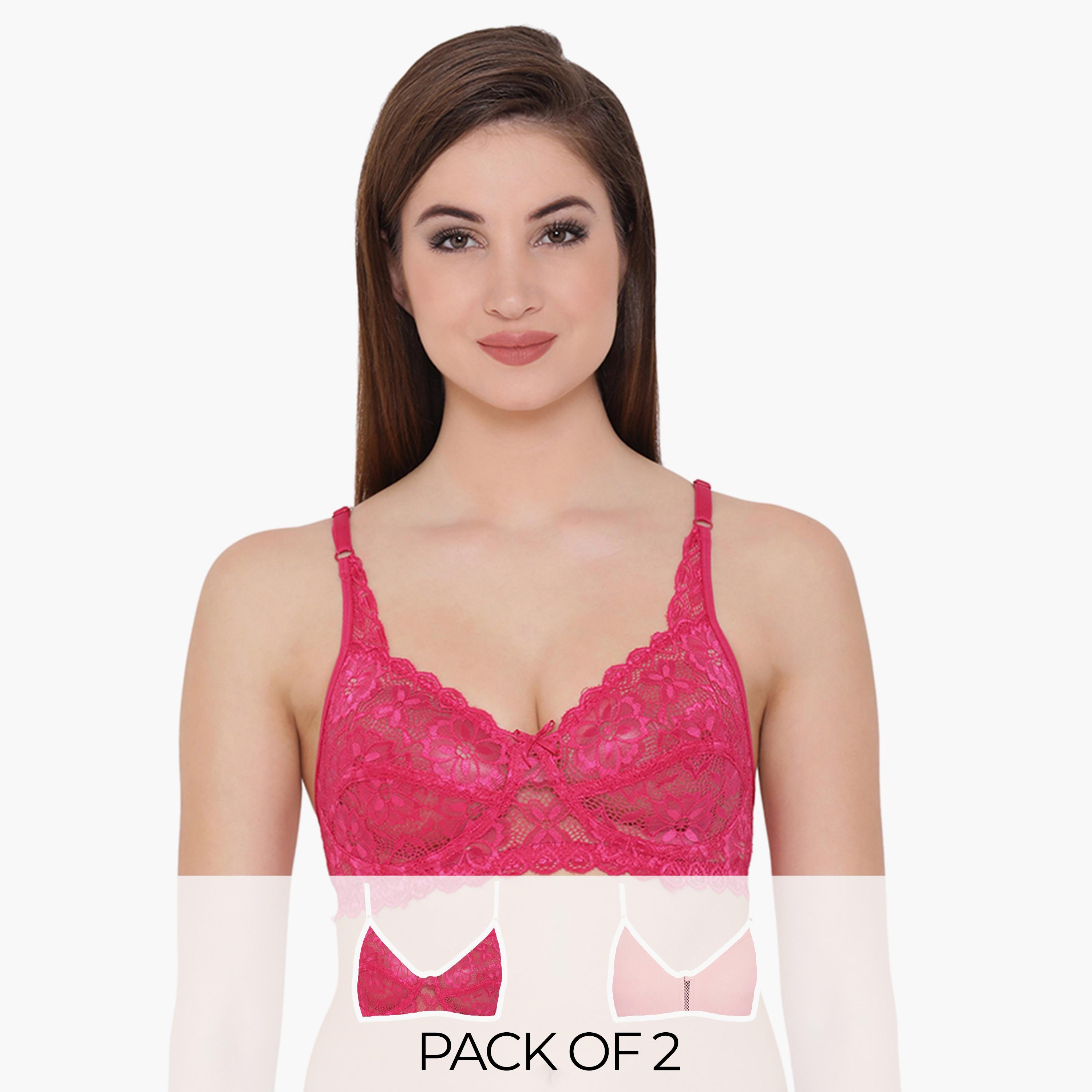 مجموعة من 2 حمالة صدر ذات دانتيل غير مبطنة ذات تغطية كاملة من كلوفيا-women-clothing-lingerie-bras-image-1