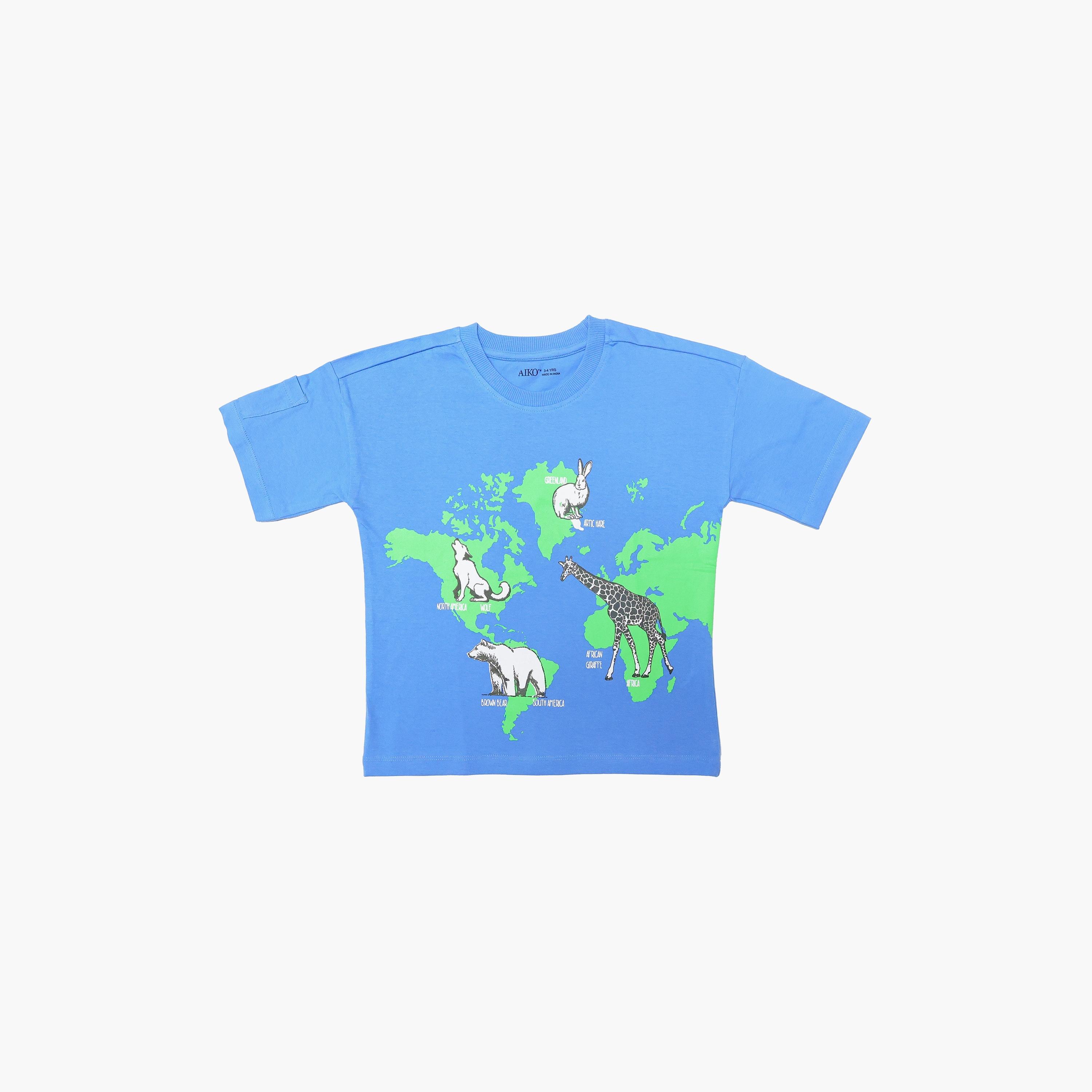 AIKO Earth Printed Short Sleeves T-Shirt-boys-clothing-tshirtsandpolos-image-1