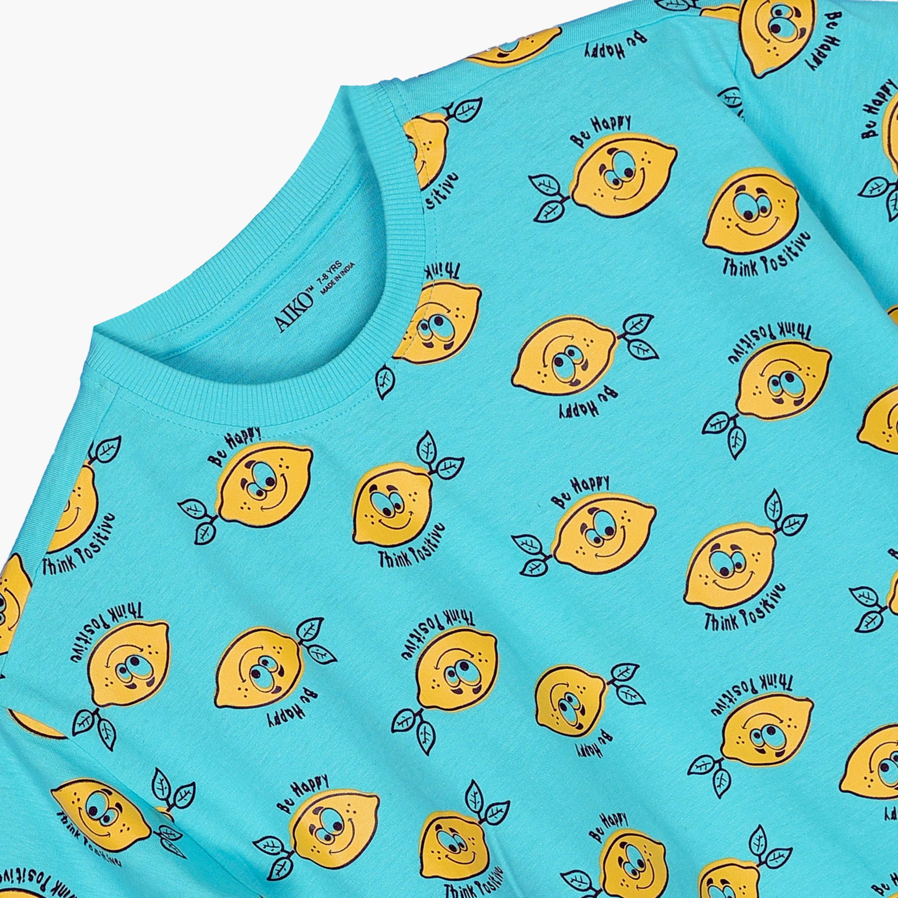 AIKO 2-Piece Printed Short Sleeves T-Shirt with Shorts Set-boys-clothing-nightwear-image-2
