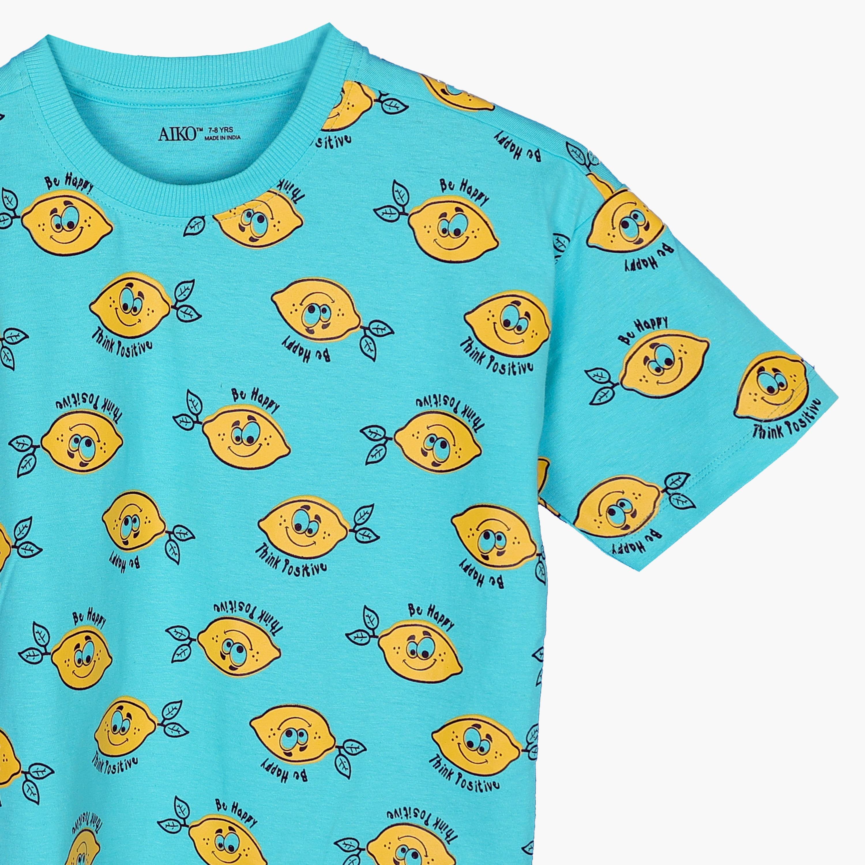 AIKO 2-Piece Printed Short Sleeves T-Shirt with Shorts Set-boys-clothing-nightwear-image-3