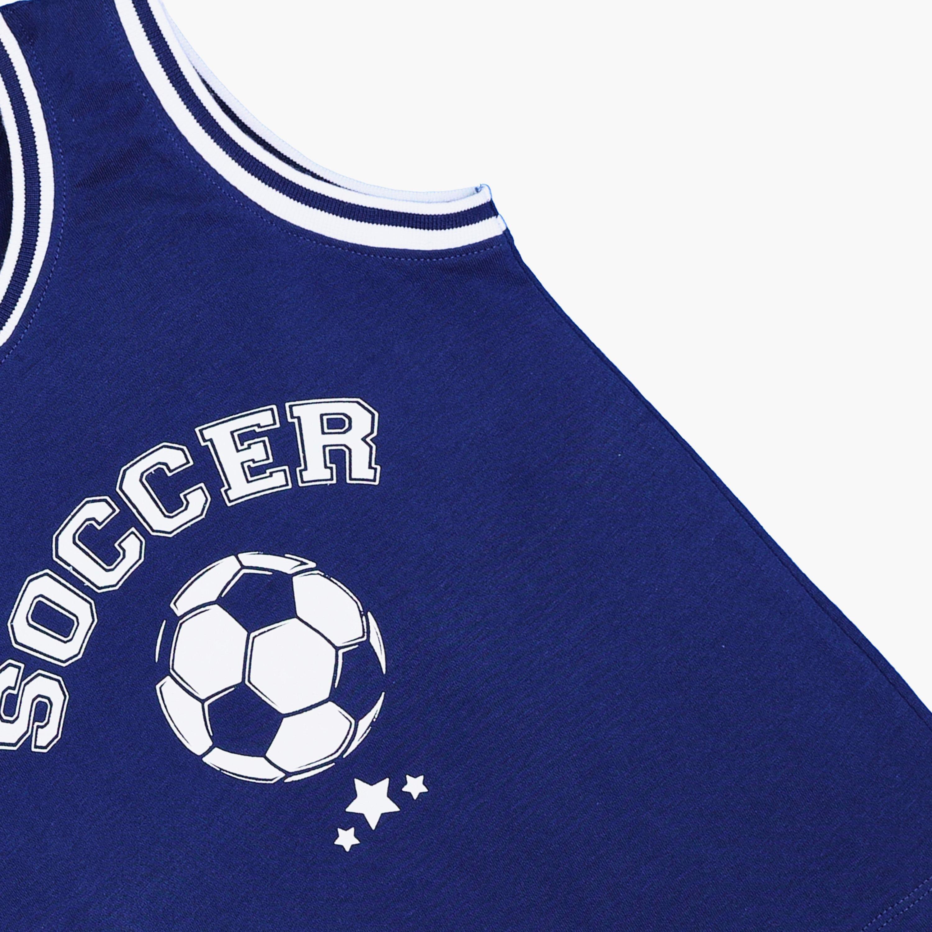 طقم تي شيرت بدون أكمام بطبعة سبورتس قطعتين مع شورت من أيكو-boys-clothing-setsandcoords-image-2