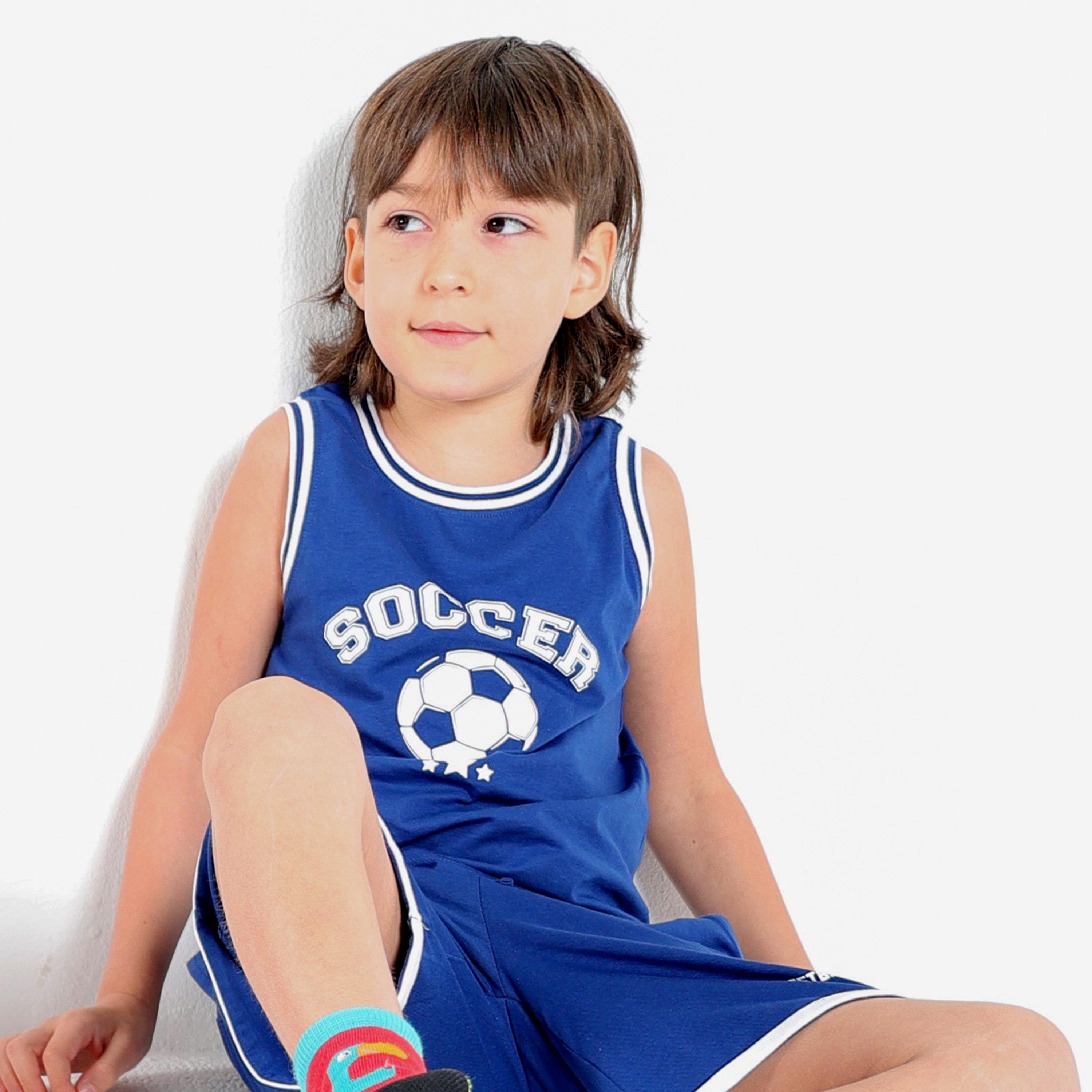 طقم تي شيرت بدون أكمام بطبعة سبورتس قطعتين مع شورت من أيكو-boys-clothing-setsandcoords-image-5