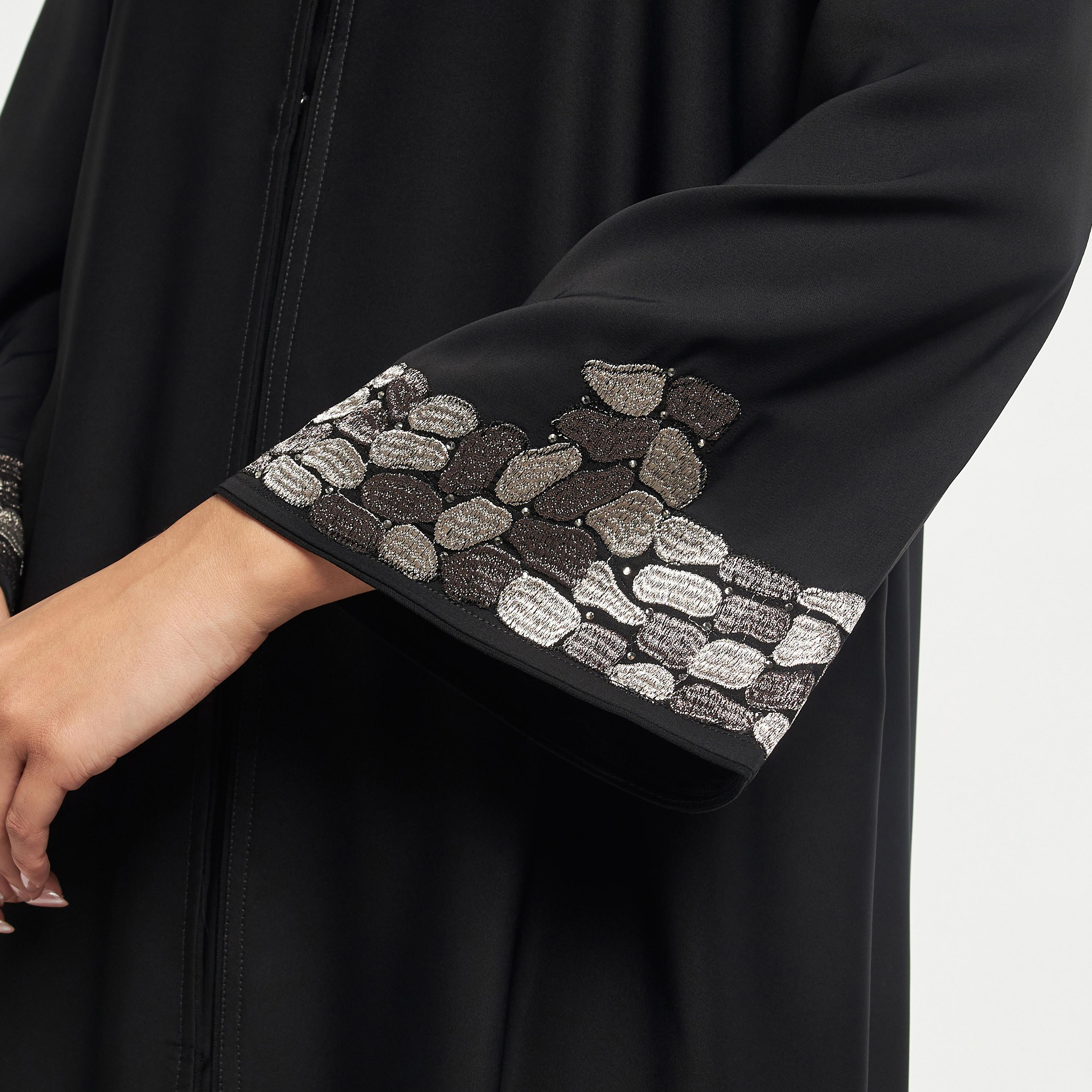 Hadiyath Al Madinah Embroidered Abaya with Hijab and Long Sleeves-women-arabicclothing-abayas-image-3
