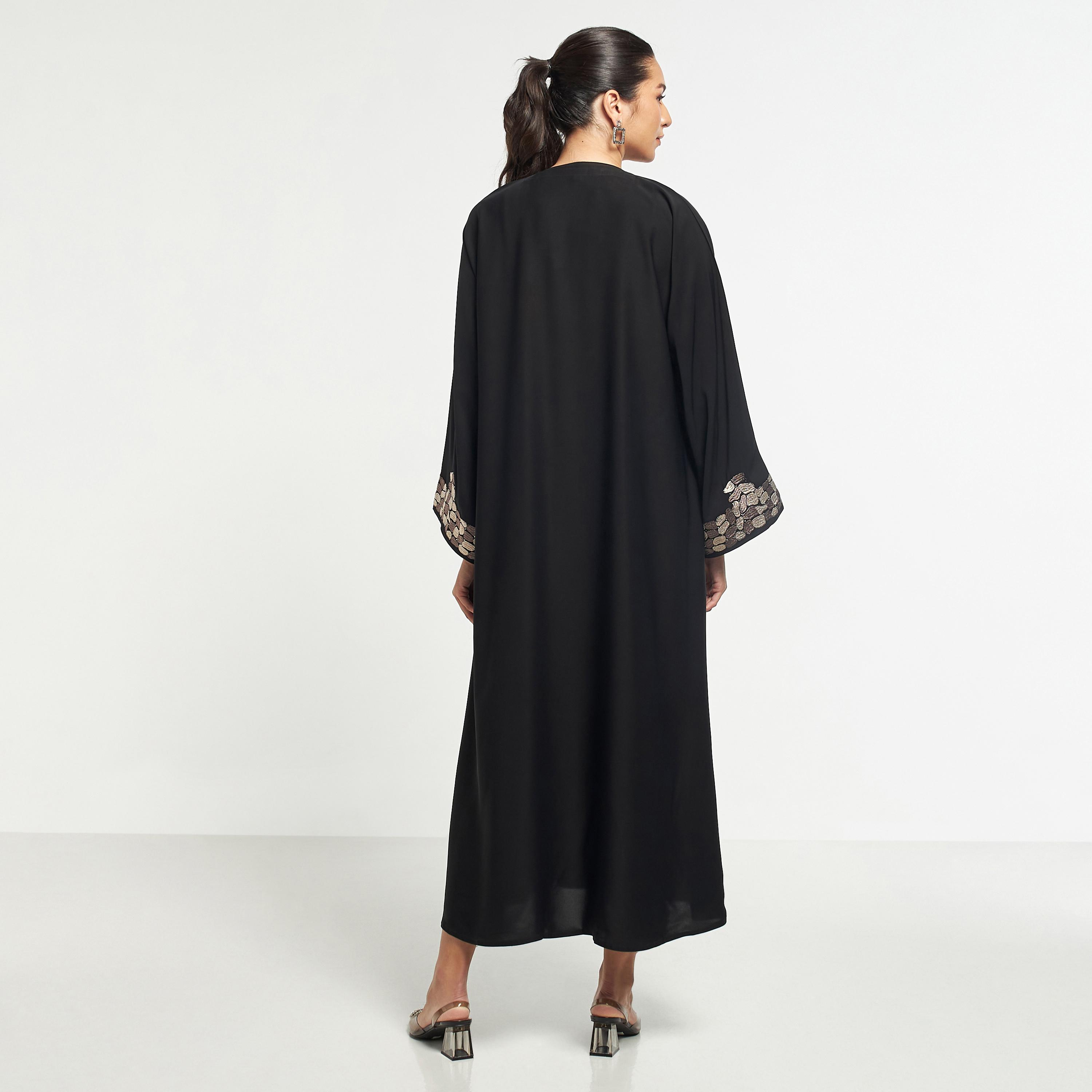Hadiyath Al Madinah Embroidered Abaya with Hijab and Long Sleeves-women-arabicclothing-abayas-image-5