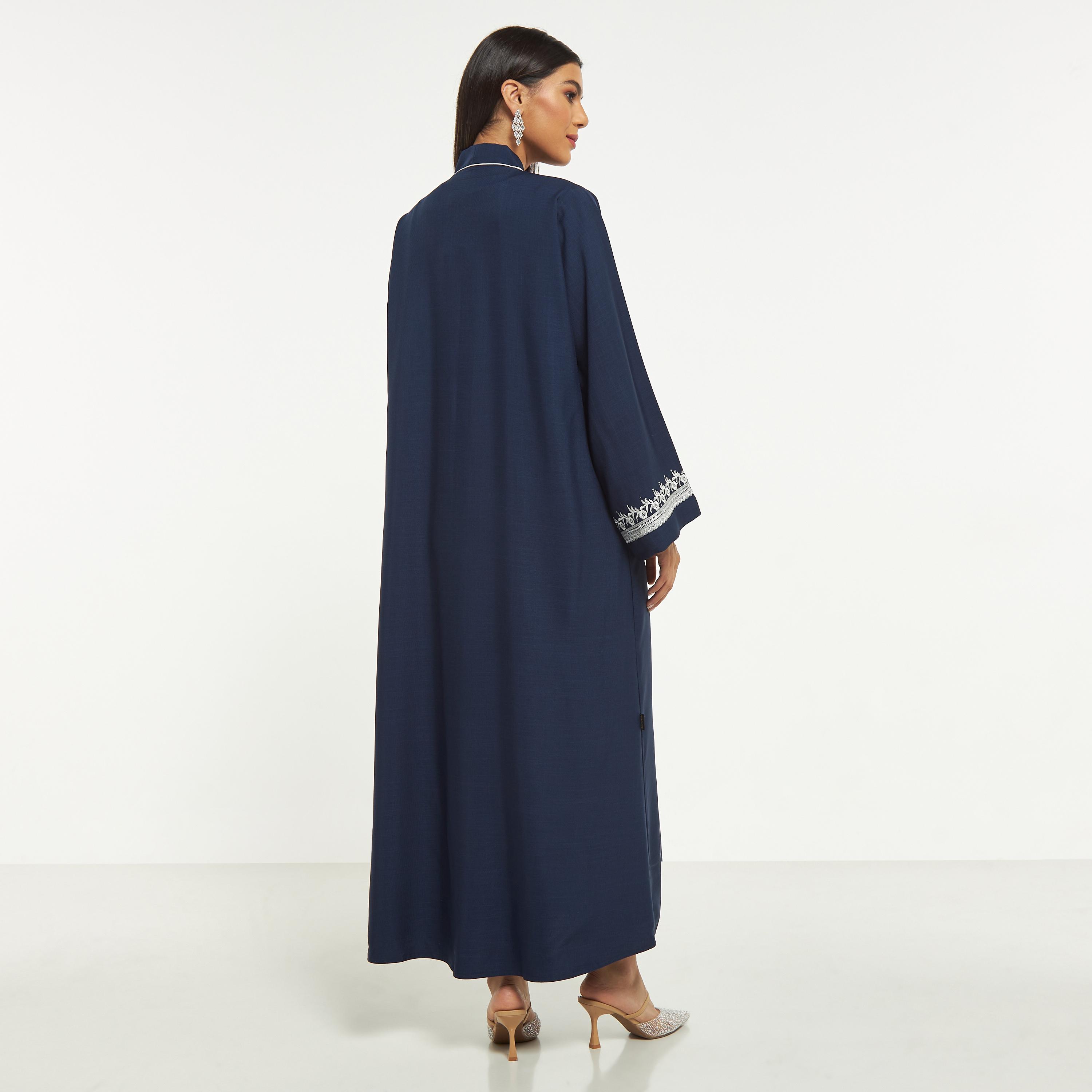 Hadiyath Al Madinah Embroidered Abaya with Shawl Neck-women-arabicclothing-abayas-image-5