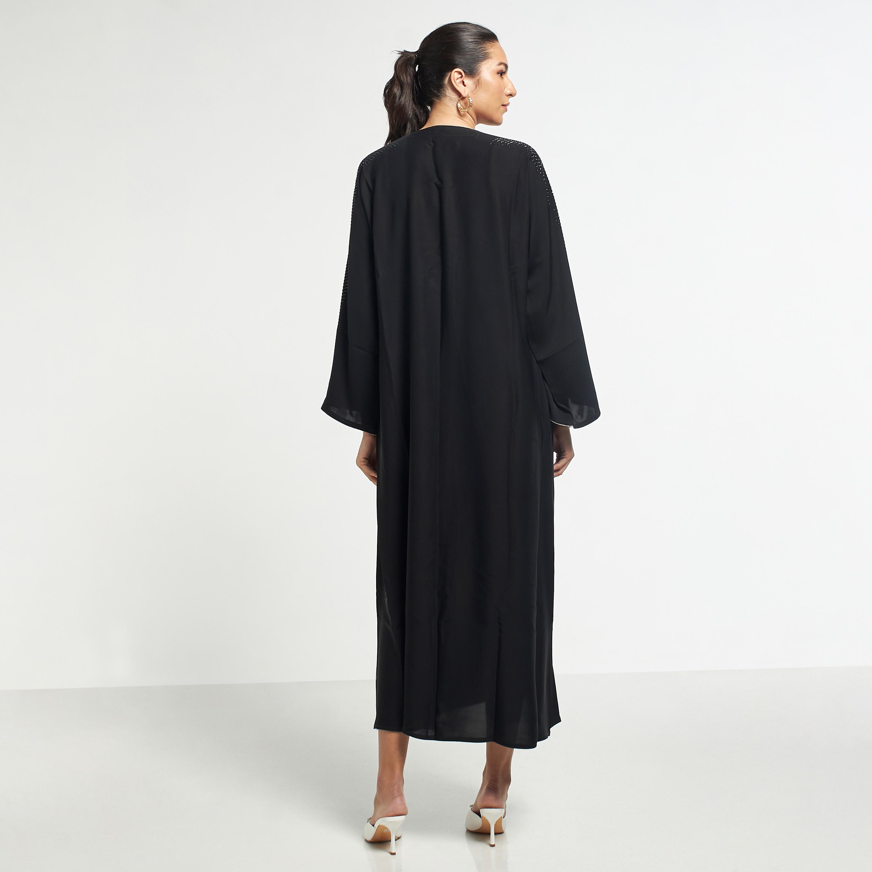 Hadiyath Al Madinah Embellished Abaya with Hijab-women-arabicclothing-abayas-image-5