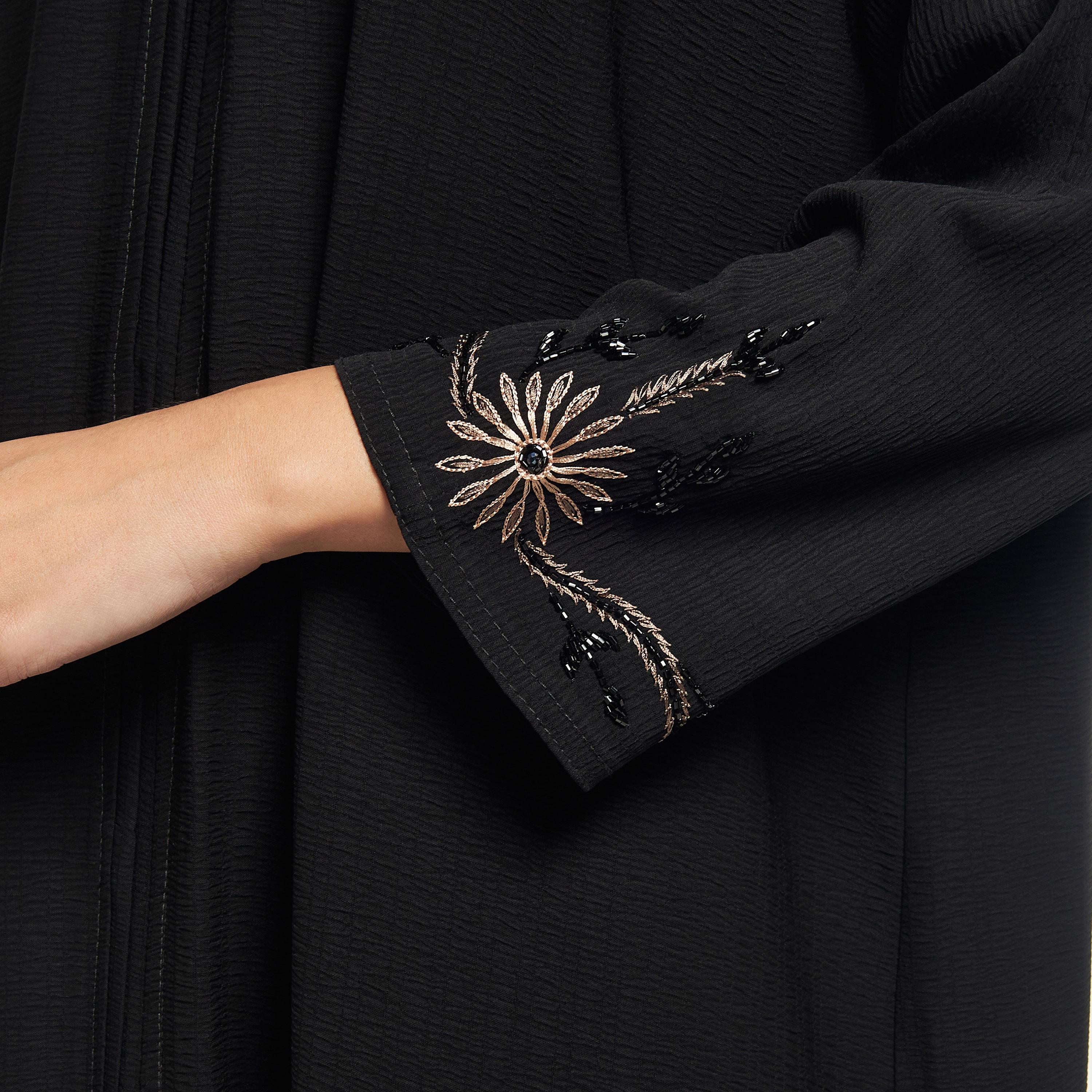 Hadiyath Al Madinah Embroidered Abaya with Hijab-women-arabicclothing-abayas-image-3