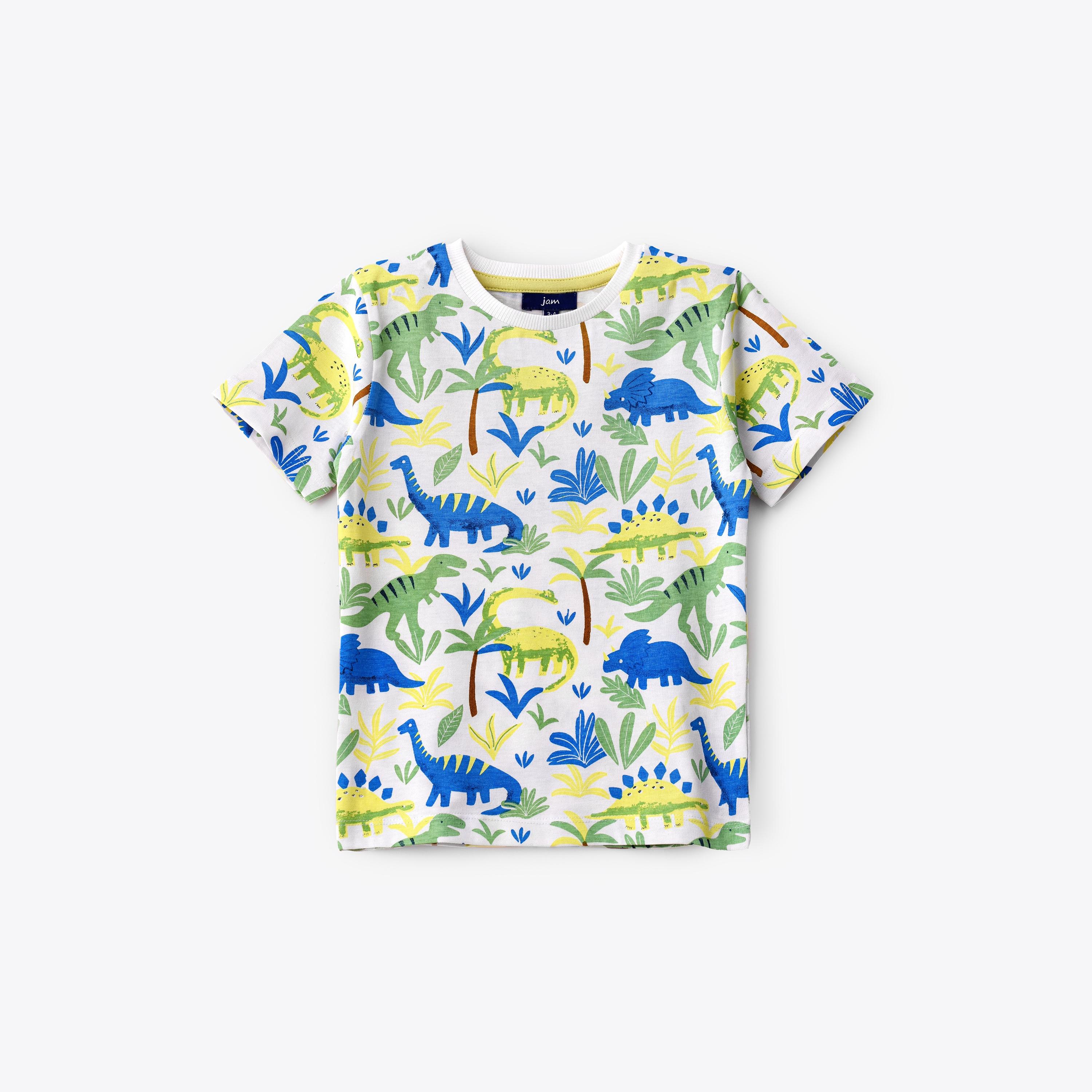 تي شيرت بأكمام قصيرة بطبعة ديناصور من يونيكيدز-boys-clothing-tshirtsandpolos-image-1