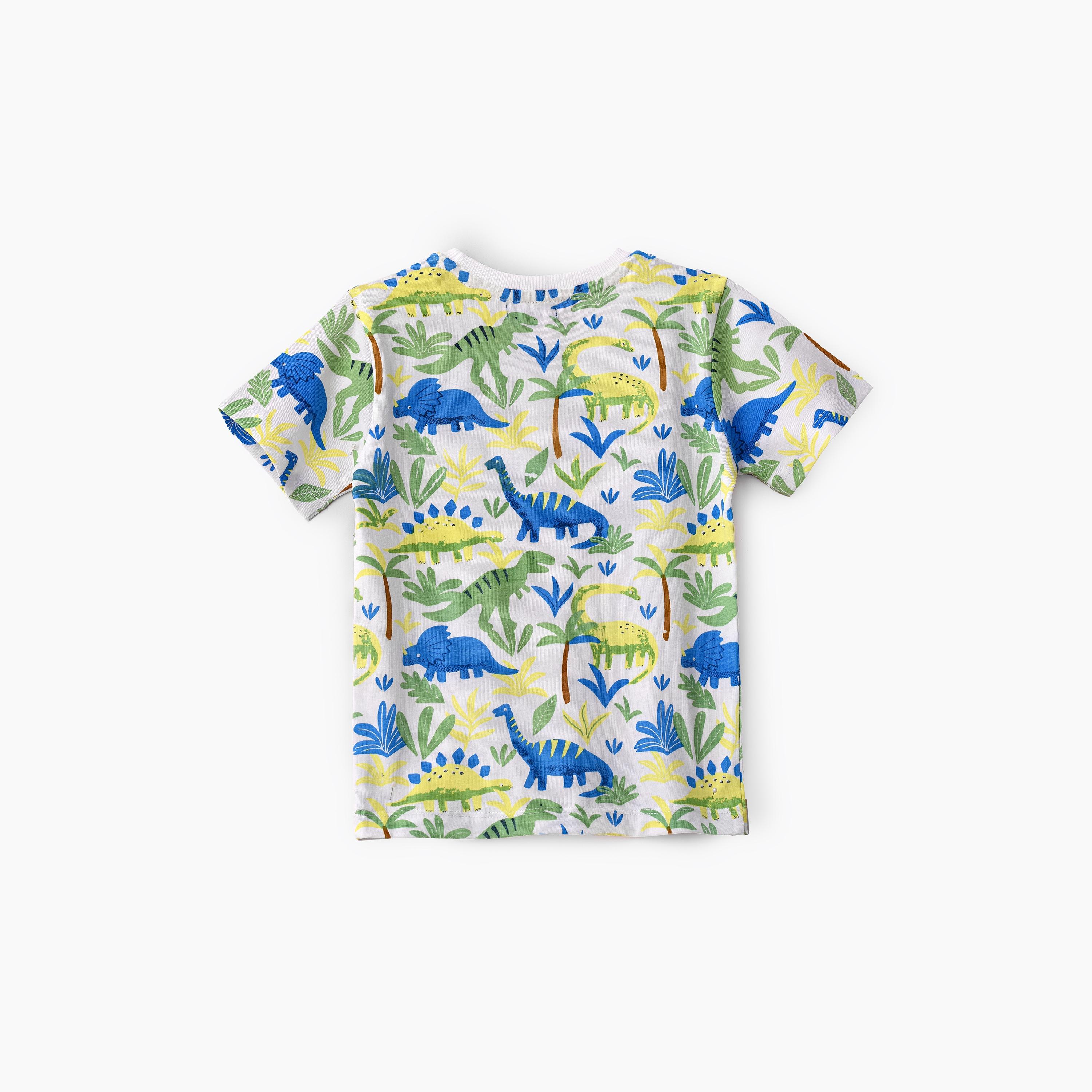 تي شيرت بأكمام قصيرة بطبعة ديناصور من يونيكيدز-boys-clothing-tshirtsandpolos-image-2