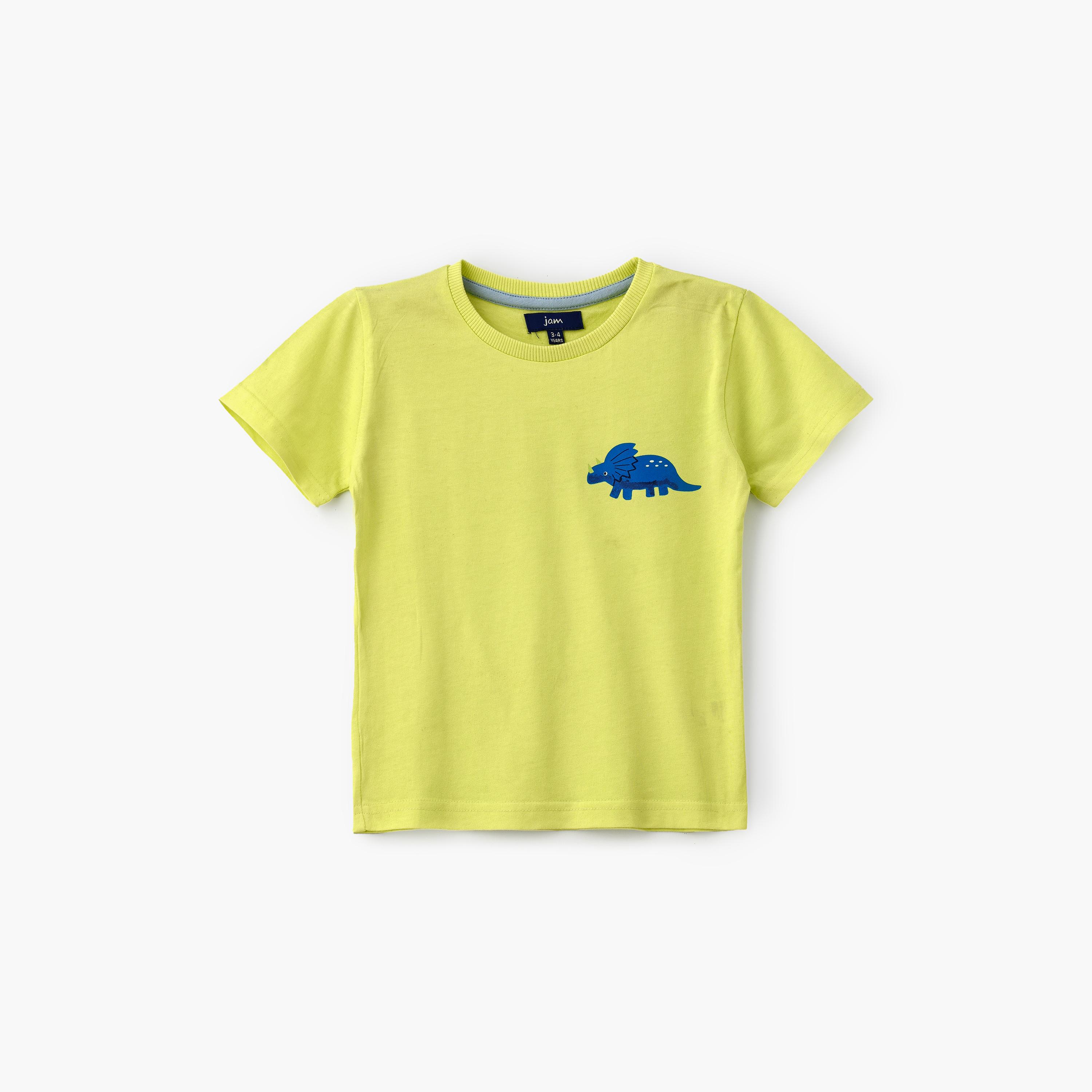 تي شيرت بأكمام قصيرة بطبعة ديناصور من يونيكيدز-boys-clothing-tshirtsandpolos-image-1