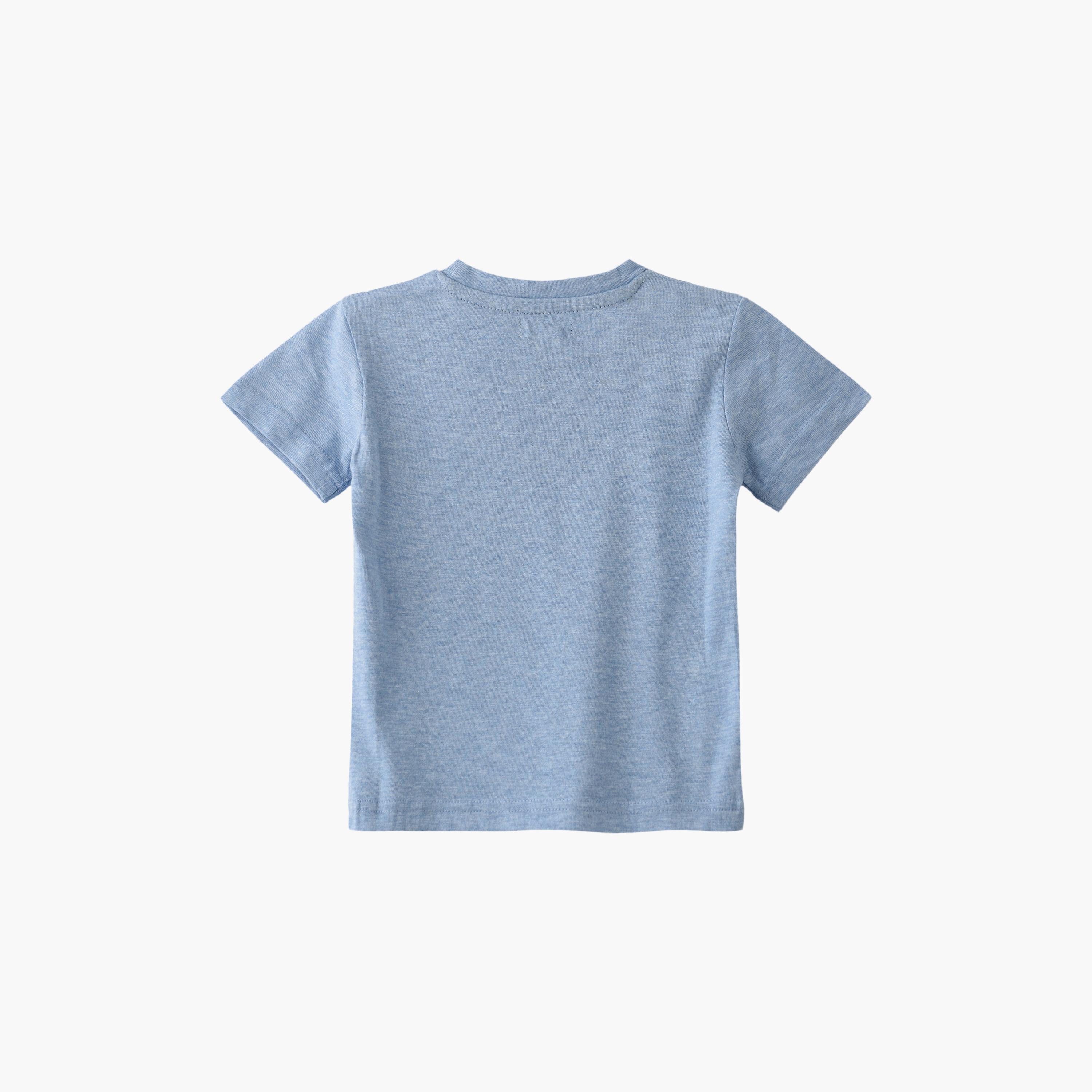 UniqKidz Cotton Short Sleeves Dino Embroidered T-Shirt-boys-clothing-tshirtsandpolos-image-2