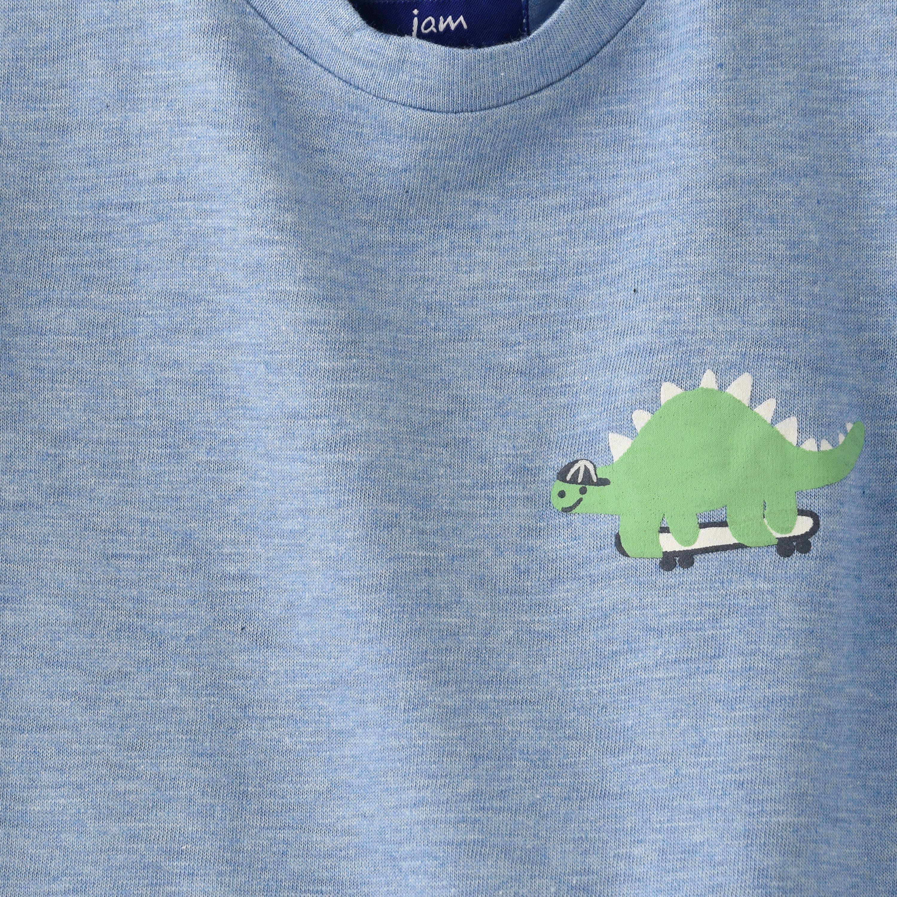 UniqKidz Cotton Short Sleeves Dino Embroidered T-Shirt-boys-clothing-tshirtsandpolos-image-3
